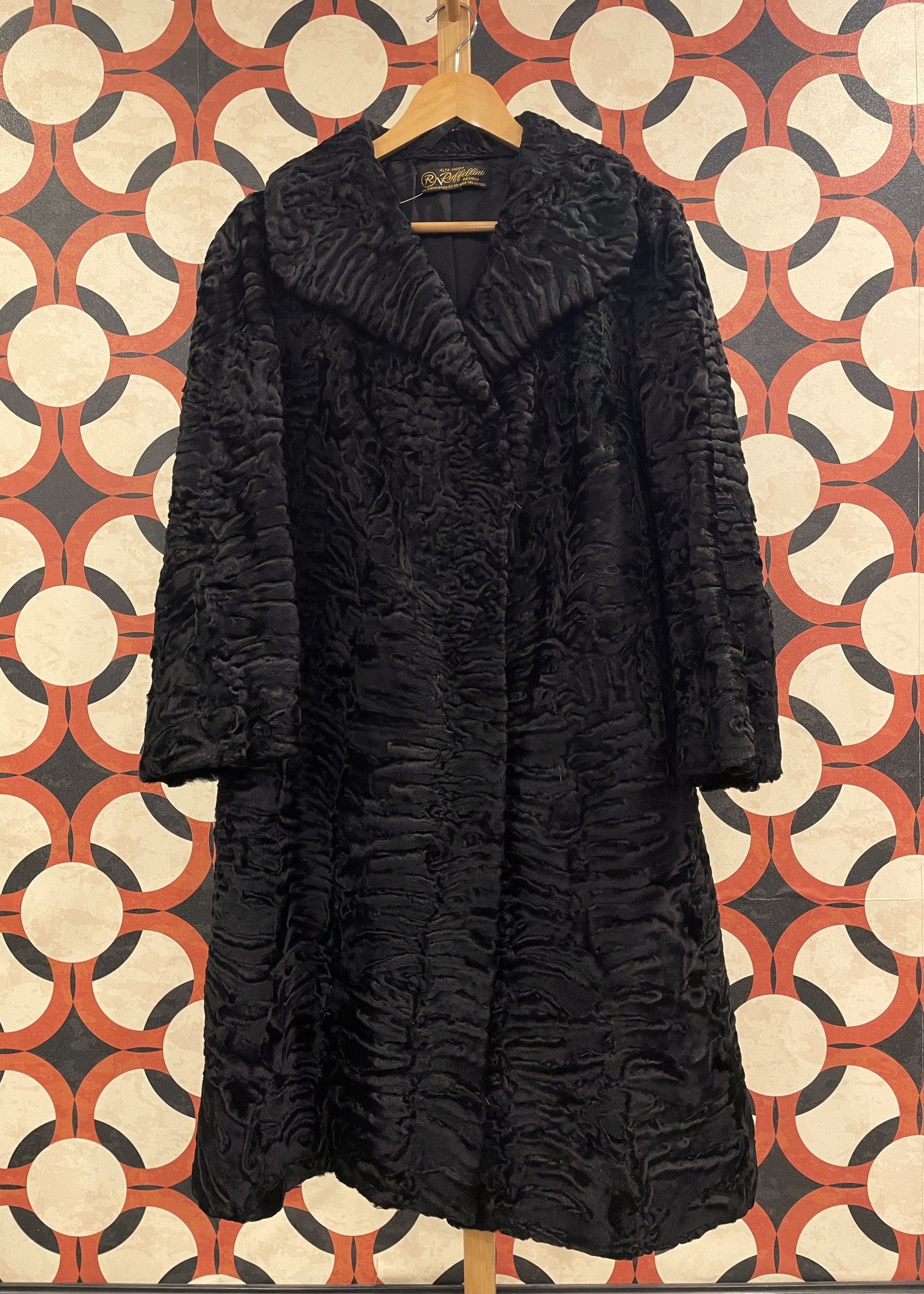 UNIQUE ITEM : Vintage, Φυσική Γούνα Αστρακάν ALTA MODA RAFFELLINI Genova σε Μαύρο χρώμα