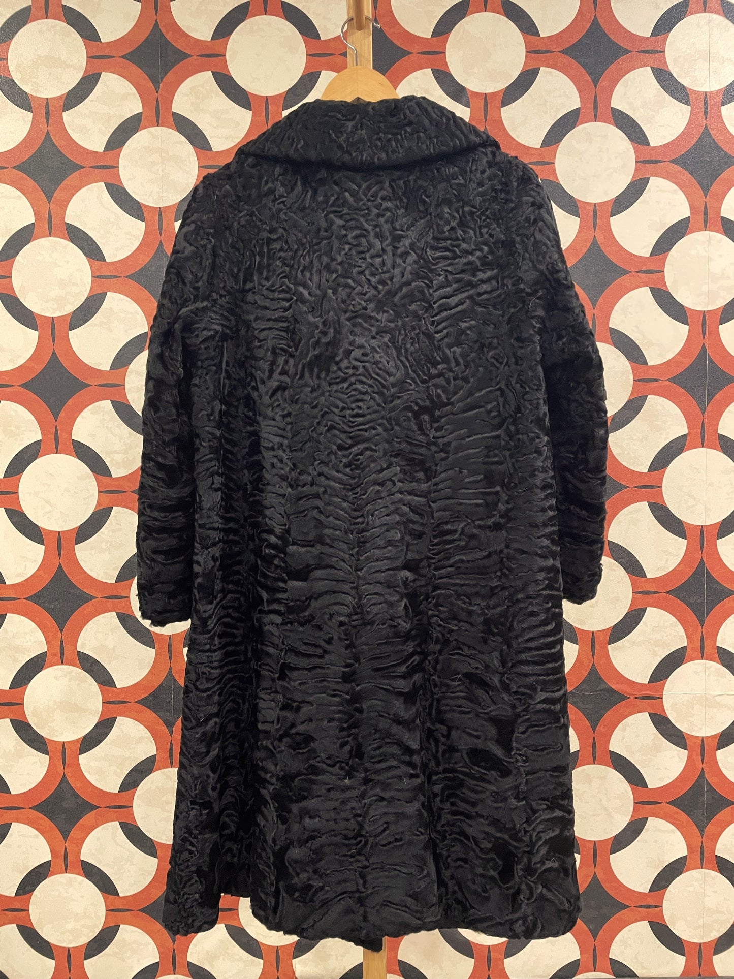 UNIQUE ITEM : Vintage, Φυσική Γούνα Αστρακάν ALTA MODA RAFFELLINI Genova σε Μαύρο χρώμα (Medium)