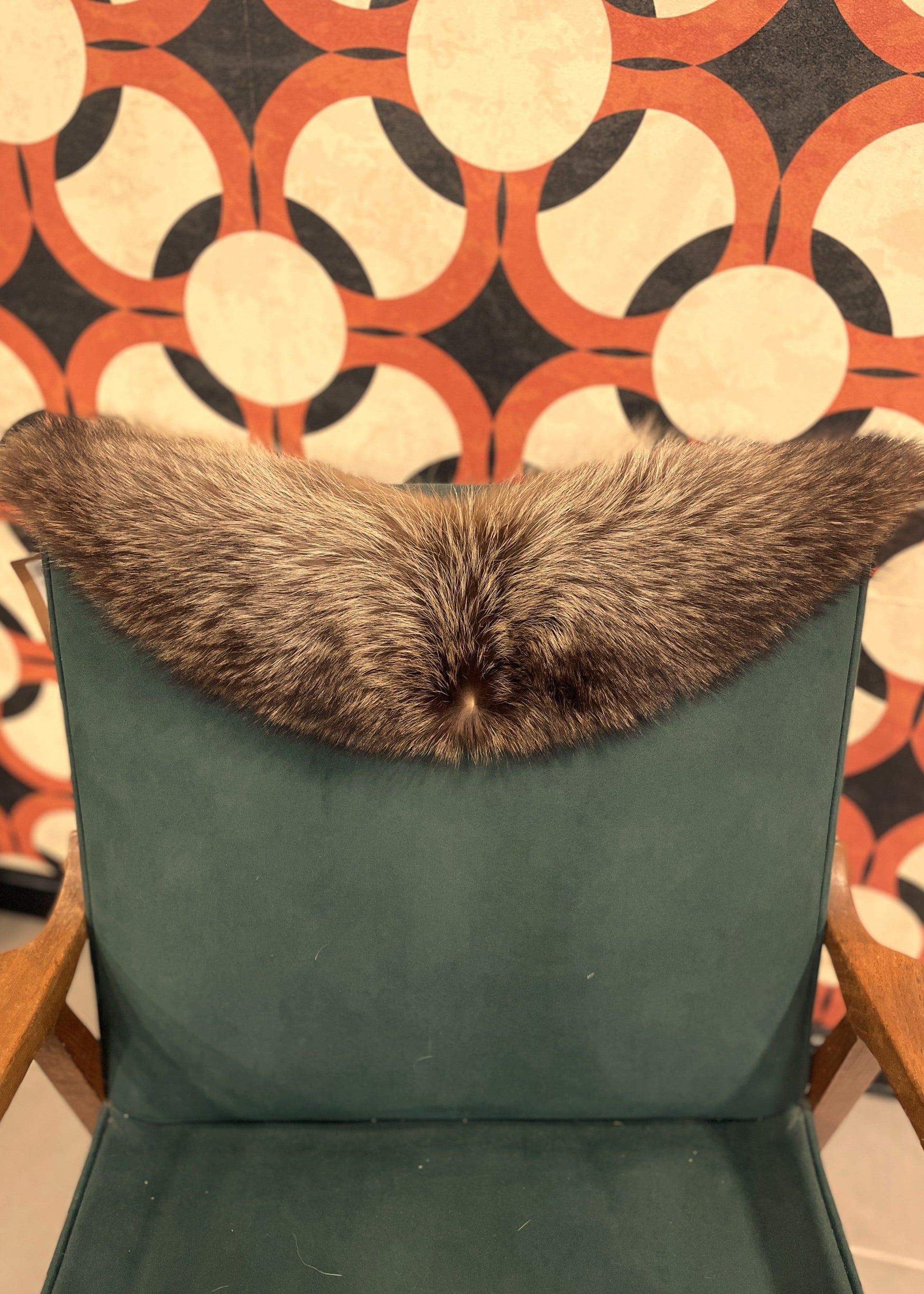 Λαιμός από Φυσική Γούνα σε ζεστό Καφέ - Μπεζ χρώμα