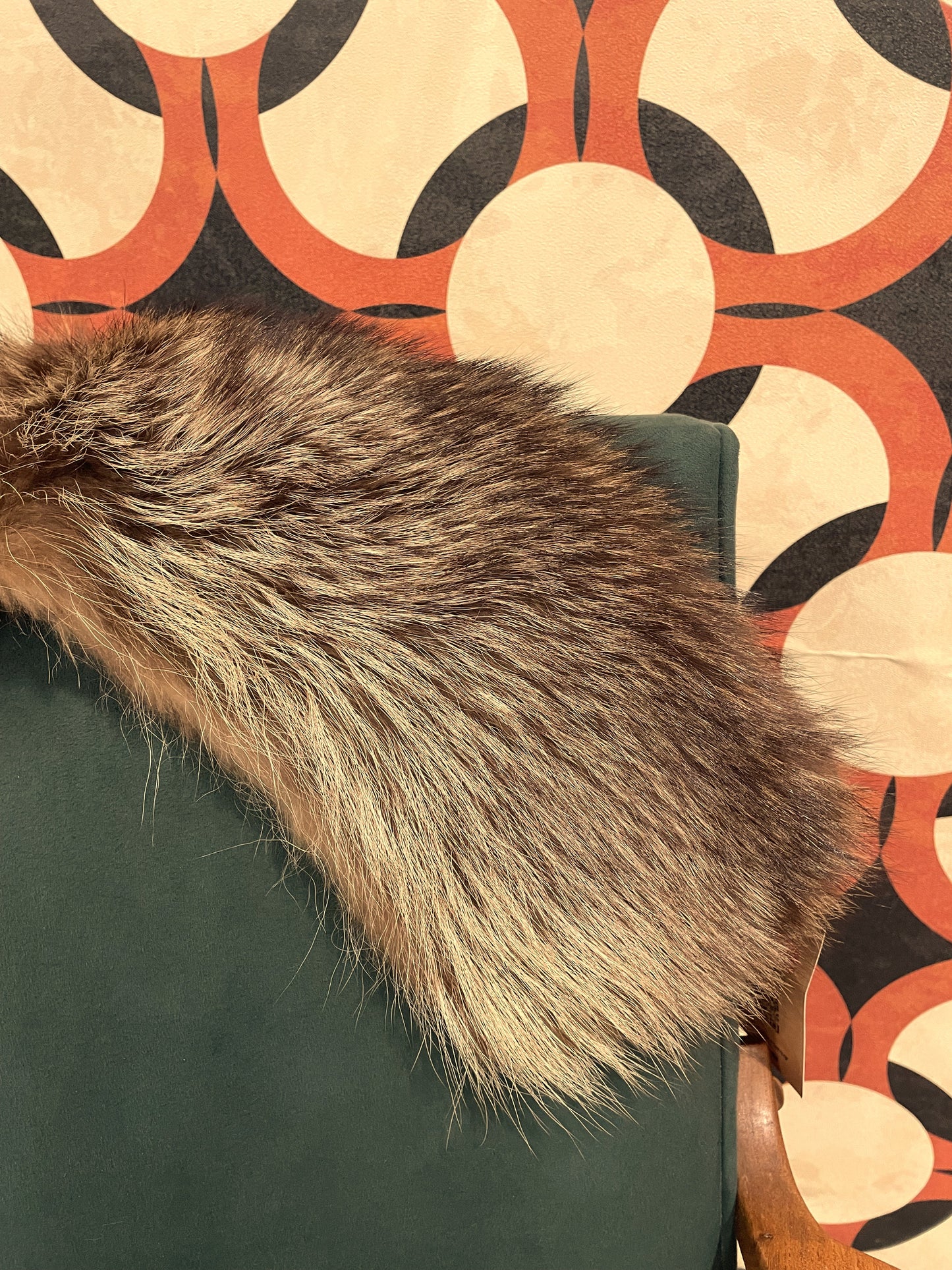 Λαιμός από Φυσική Γούνα σε ζεστό Καφέ - Μπεζ χρώμα