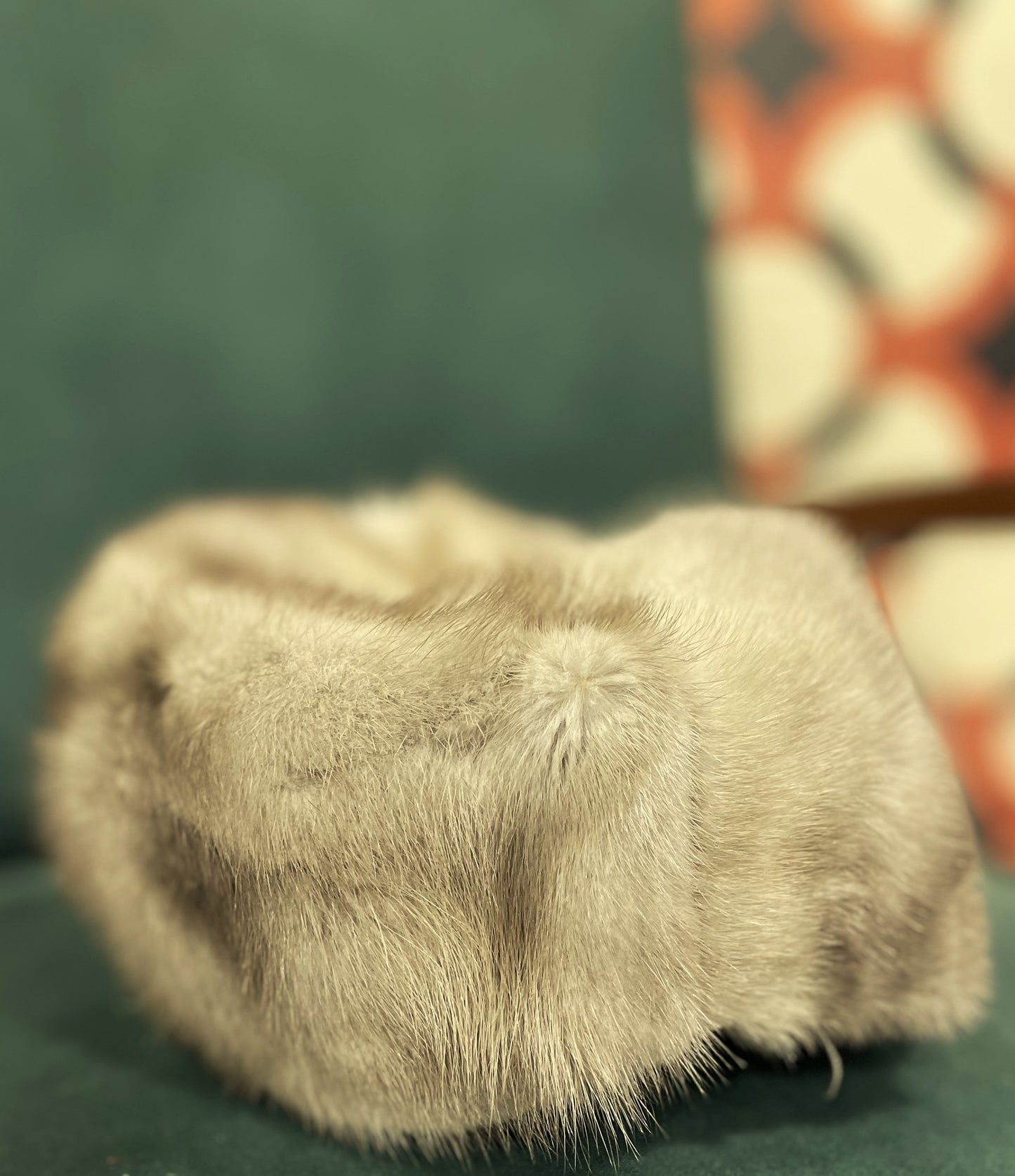 Χειροποίητο, Vintage Καπέλο από Φυσική Γούνα σε Γκρεζ Χρώμα