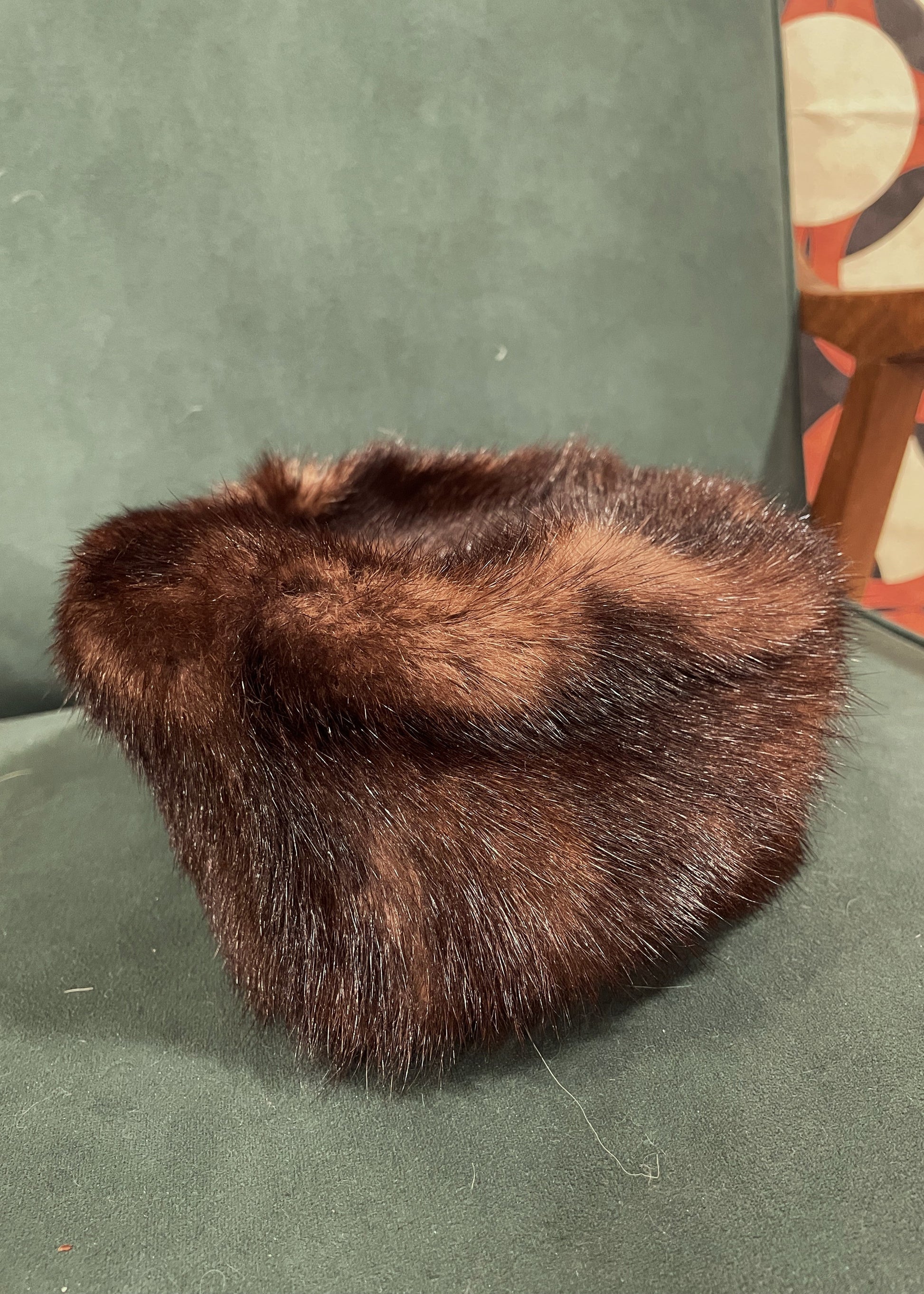 Vintage Καπέλο από Φυσική Γούνα σε Καφέ Χρώμα