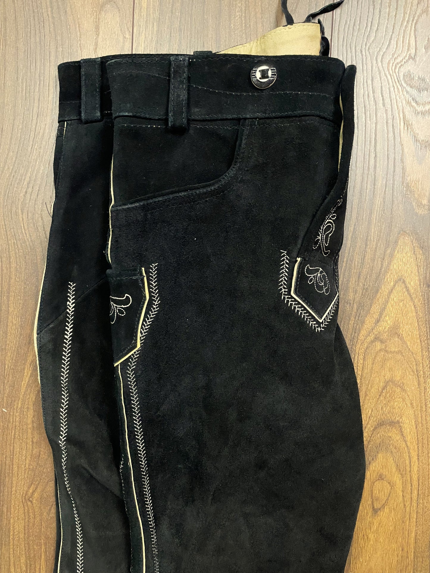 UNIQUE ITEM: Vintage, Καστόρ / Δερμάτινο Γυναικείο Παντελόνι GAUDI LEATHERS σε Σκούρο Καφέ / Μαύρο χρώμα (XL)