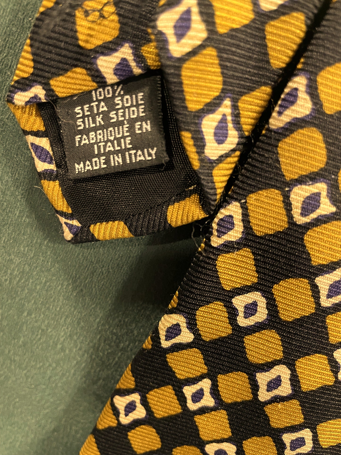 Μεταξωτή, Εμπριμέ Γραβάτα HUGO BOSS σε Μουσταρδί - Μαύρο χρώμα