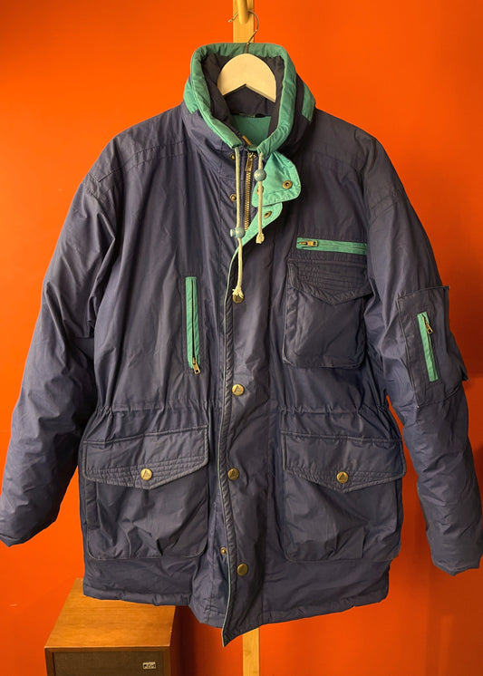 Ανδρικό, 80's Μπουφάν με επένδυση από Πούπουλα RODEO σε Βεραμάν / Μωβ Χρώμα