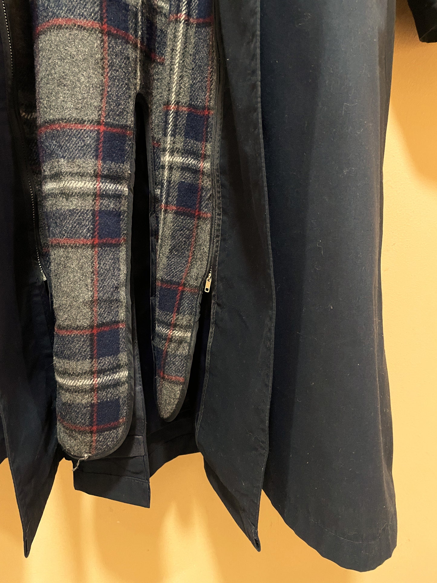 Vintage, Ανδρική Καμπαρντίνα με αποσπώμενο μακρύ Γιλέκο σε Σκούρο Μπλε Χρώμα (Άνετο 2XL)