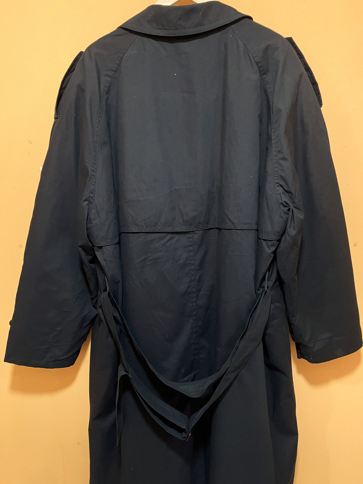 Vintage, Ανδρική Καμπαρντίνα με αποσπώμενο μακρύ Γιλέκο σε Σκούρο Μπλε Χρώμα (Άνετο 2XL)