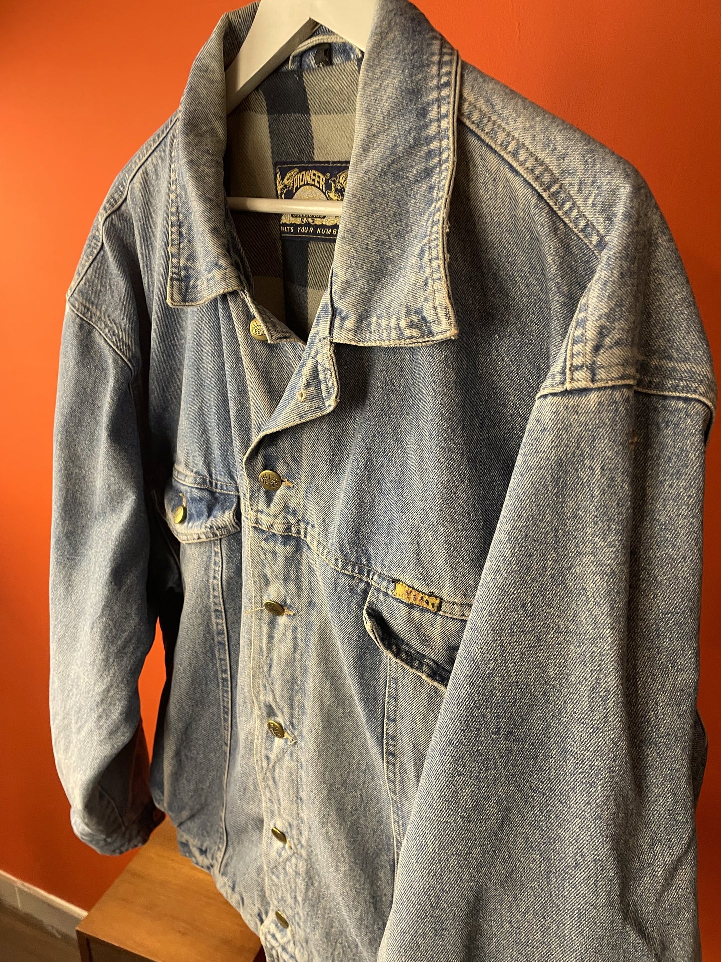 UNIQUE ITEM: Vintage, 90's Ανδρικό Τζιν Τζάκετ PIONEER 300630403 σε Ξεθωριασμένο Denim (Άνετο L)