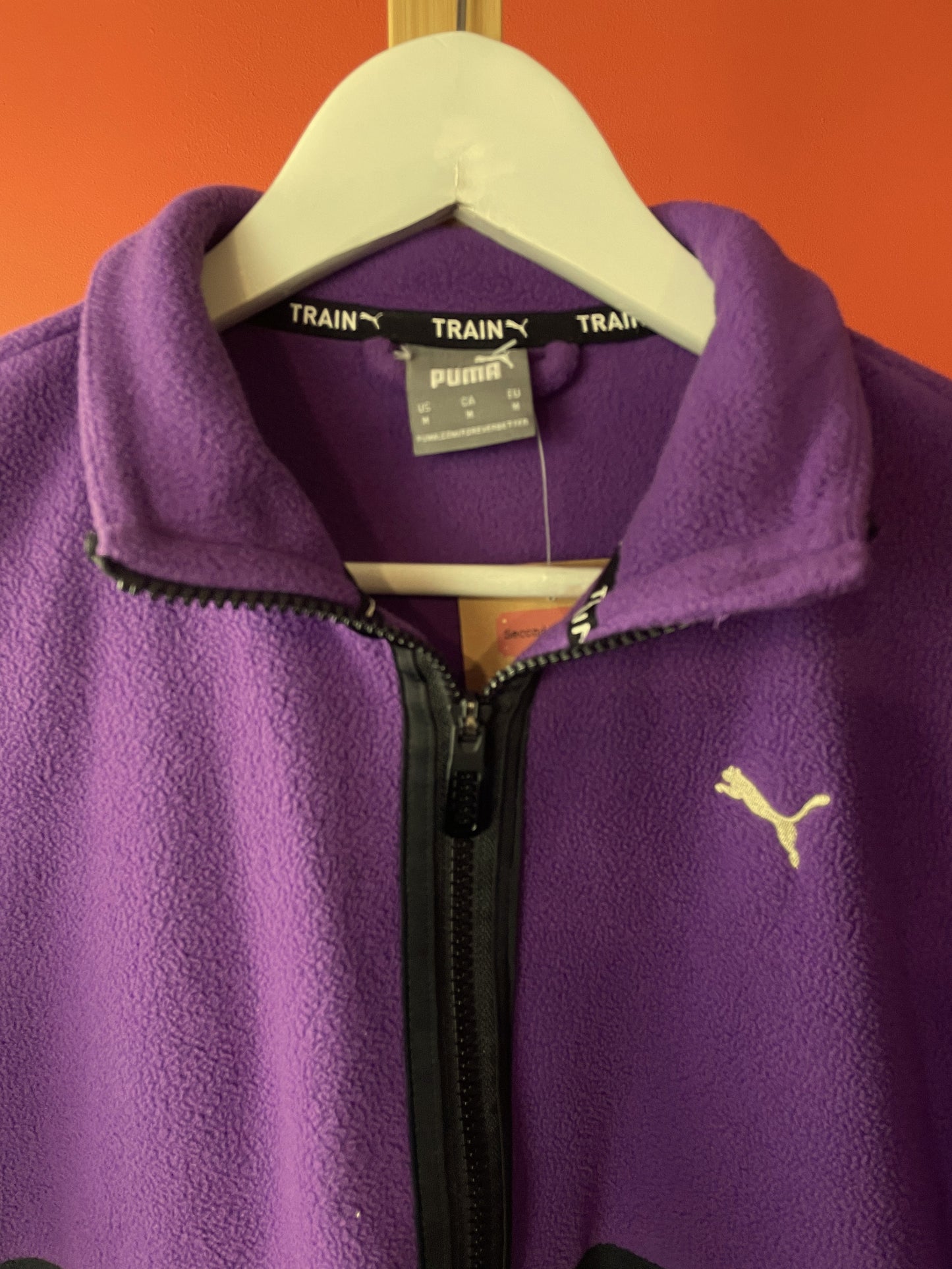 Γυναικεία Φλις Μπλούζα PUMA σε Μωβ - Μαύρο χρώμα (Oversized M - Καλύπτει άνετα εως και L)