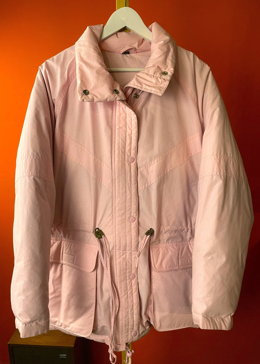 Vintage, Γυναικείο Μπουφάν με επένδυση από Πούπουλα σε Ροζ χρώμα