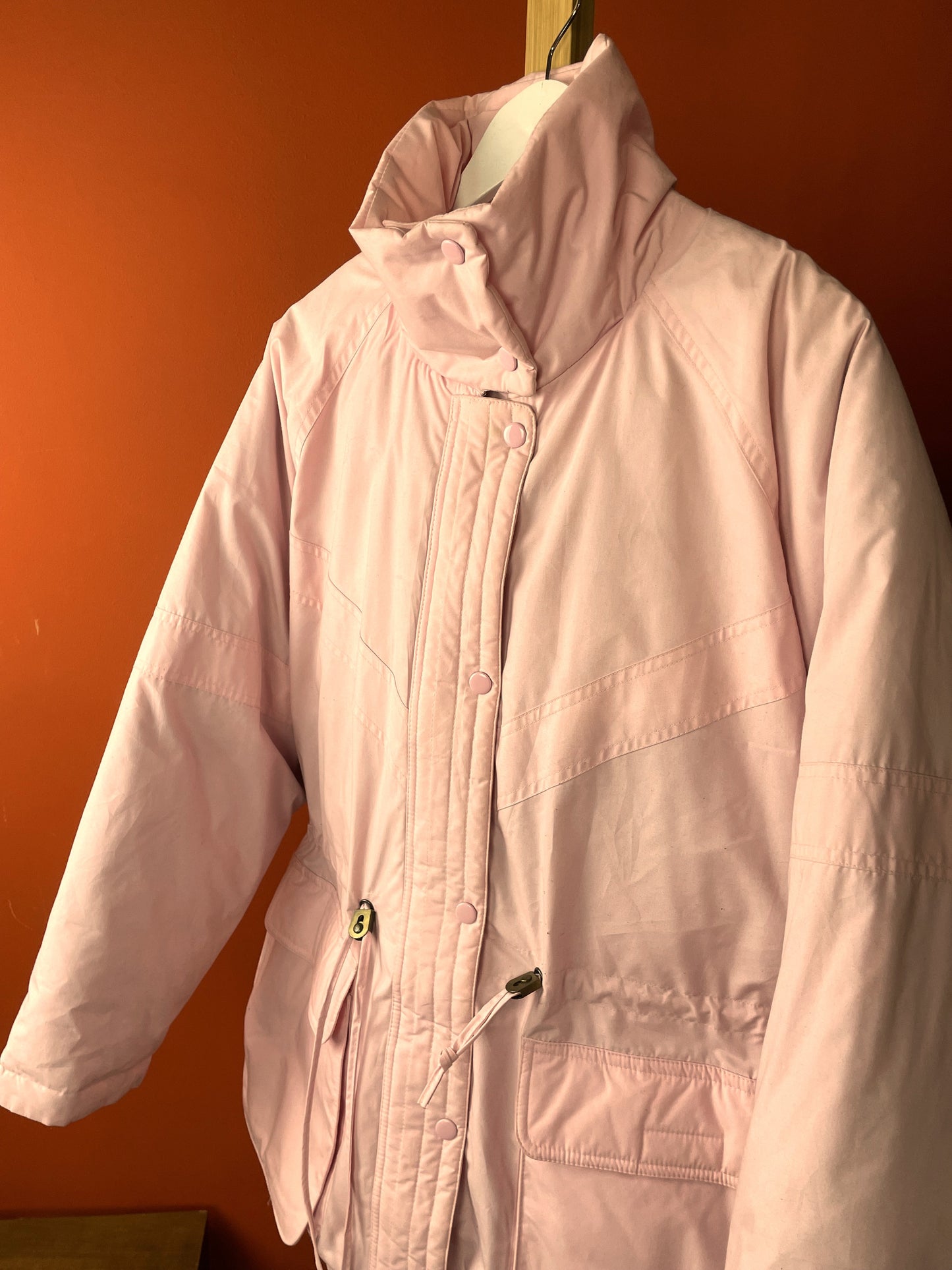 Vintage, Γυναικείο Μπουφάν με επένδυση από Πούπουλα σε Ροζ χρώμα (Large-42)