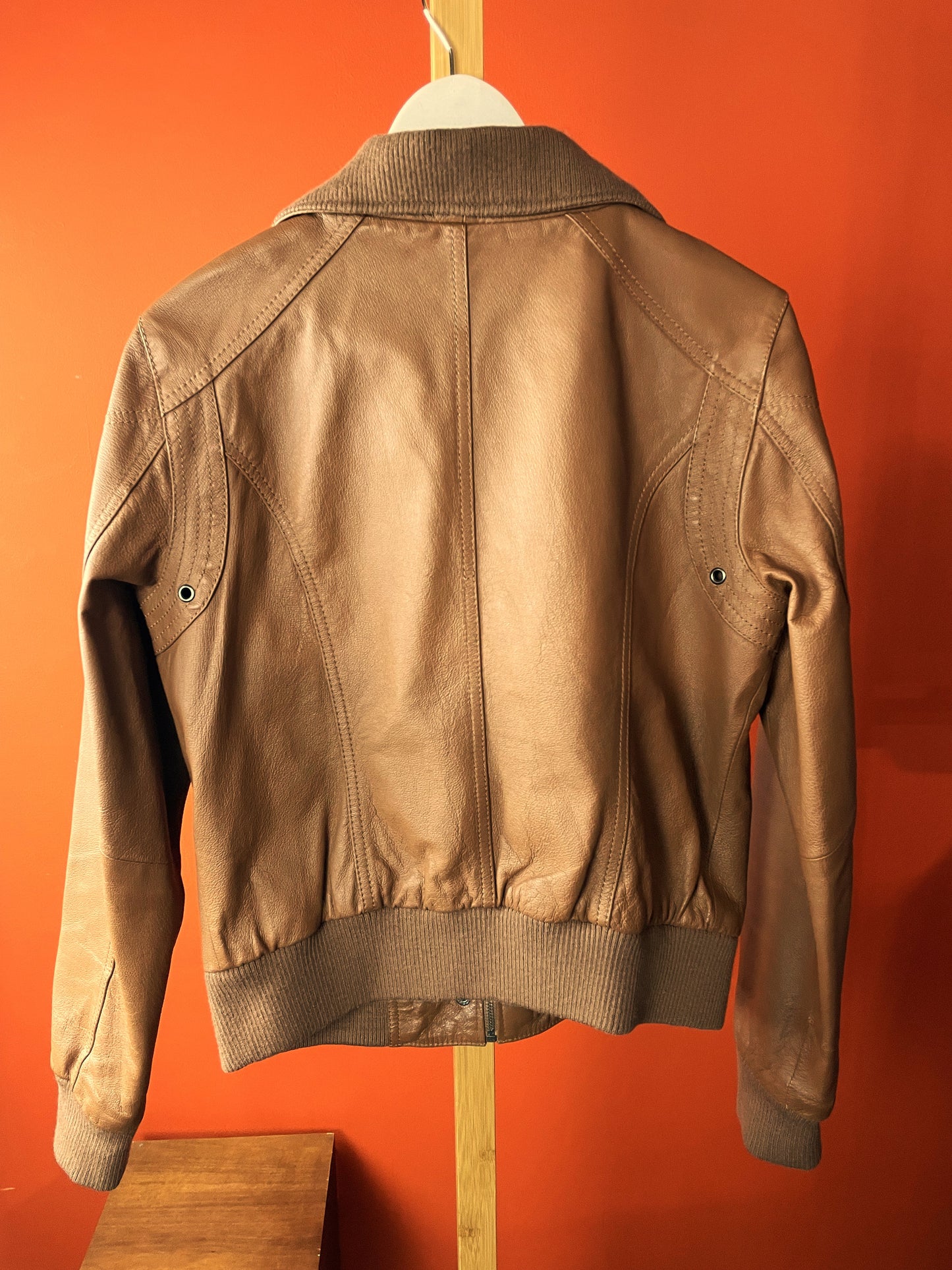 Vintage, Δερμάτινο Γυναικείο Τζάκετ / Πανωφόρι ONLY Limitless σε Καφέ χρώμα (Medium)