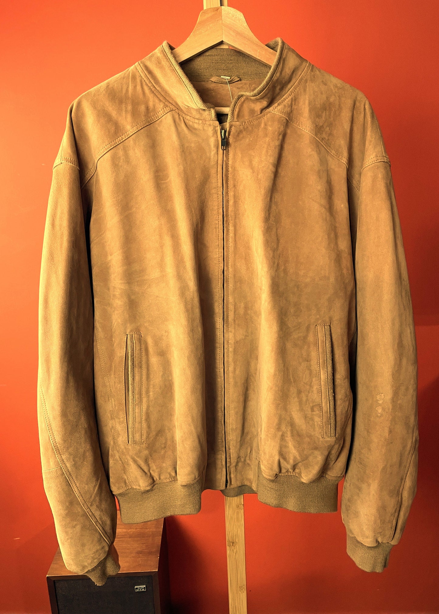 Δερμάτινο / Σουέτ Ανδρικό Τζάκετ σε Καμηλό χρώμα