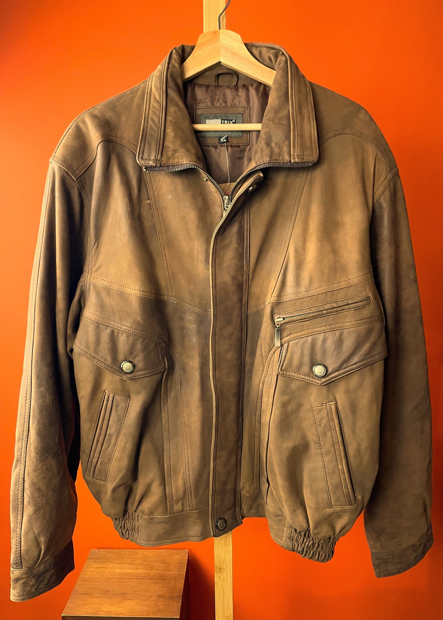 Δερμάτινο / Σουέτ Ανδρικό Τζάκετ AVIATRIX σε Καφέ χρώμα