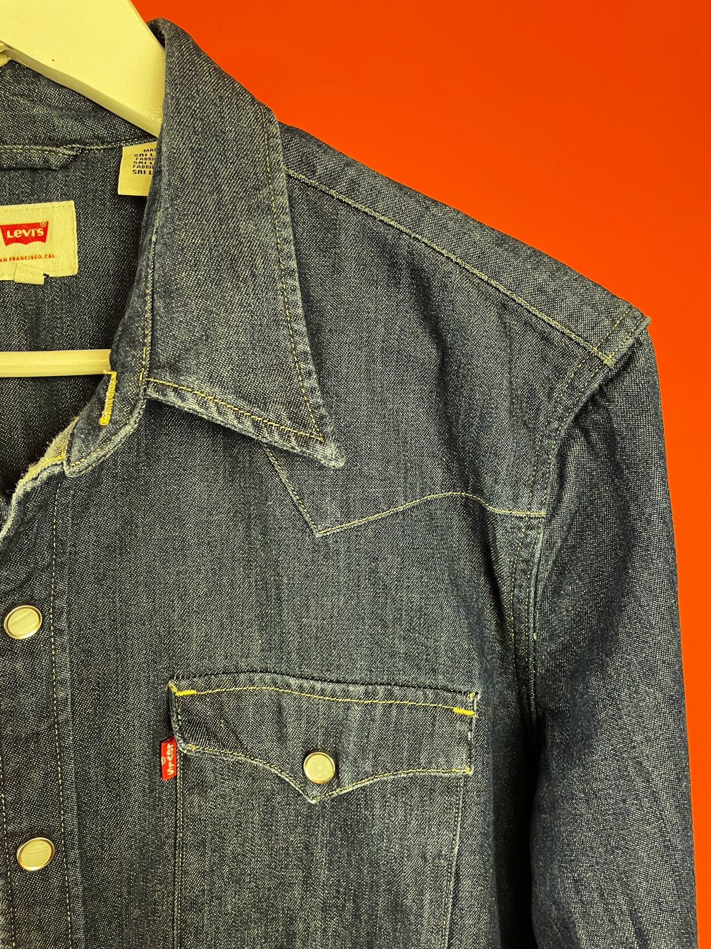Ανδρικό Τζιν Πουκάμισο LEVI'S σε Σκούρο Μπλε Denim (Small)