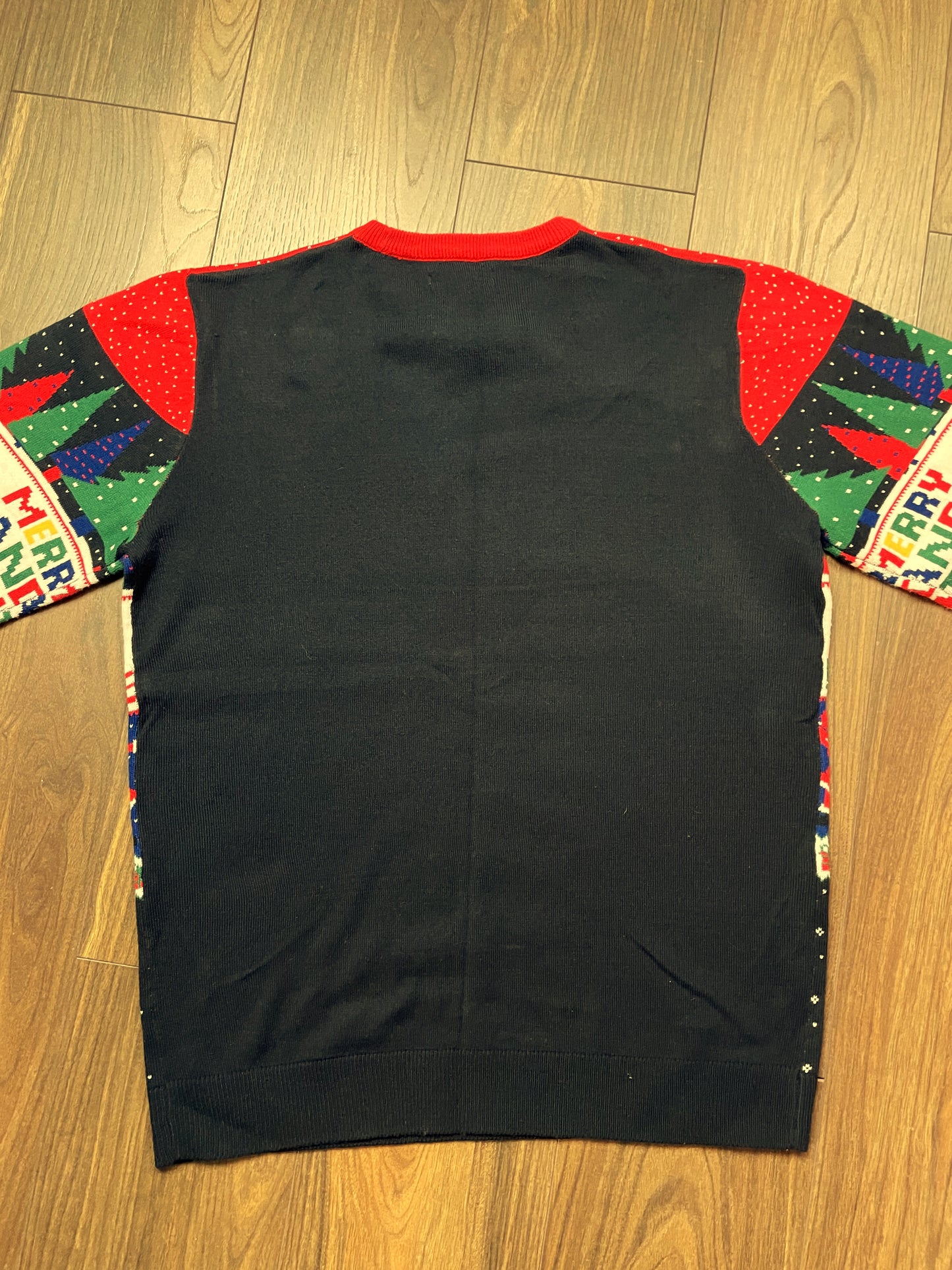 Χριστουγεννιάτικη, Γυναικεία Πλεκτή Μπλούζα/Πουλόβερ STUDIO σε Μαύρο-Μπλε Χρώμα (Large)