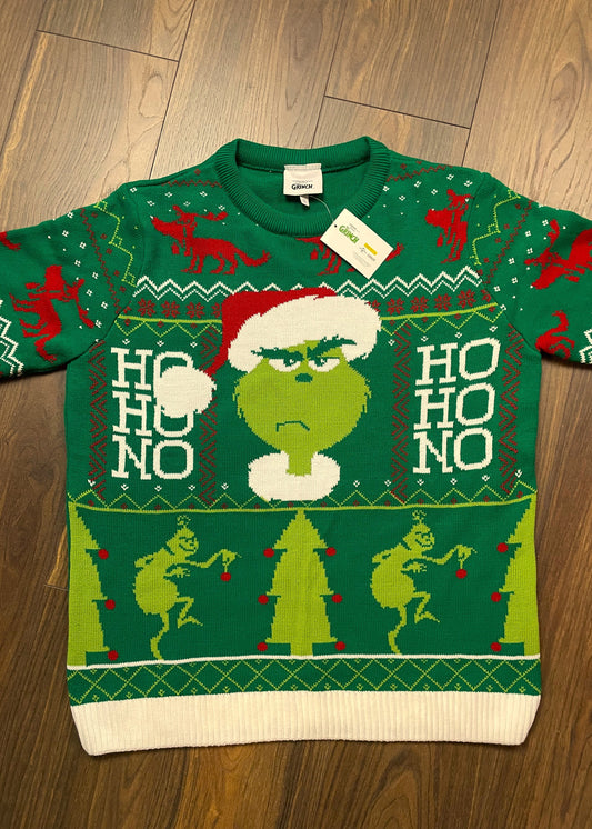 Stock, Χριστουγεννιάτικη, Πλεκτή Μπλούζα/Πουλόβερ GRINCH σε Πράσινο Χρώμα (L/XL)