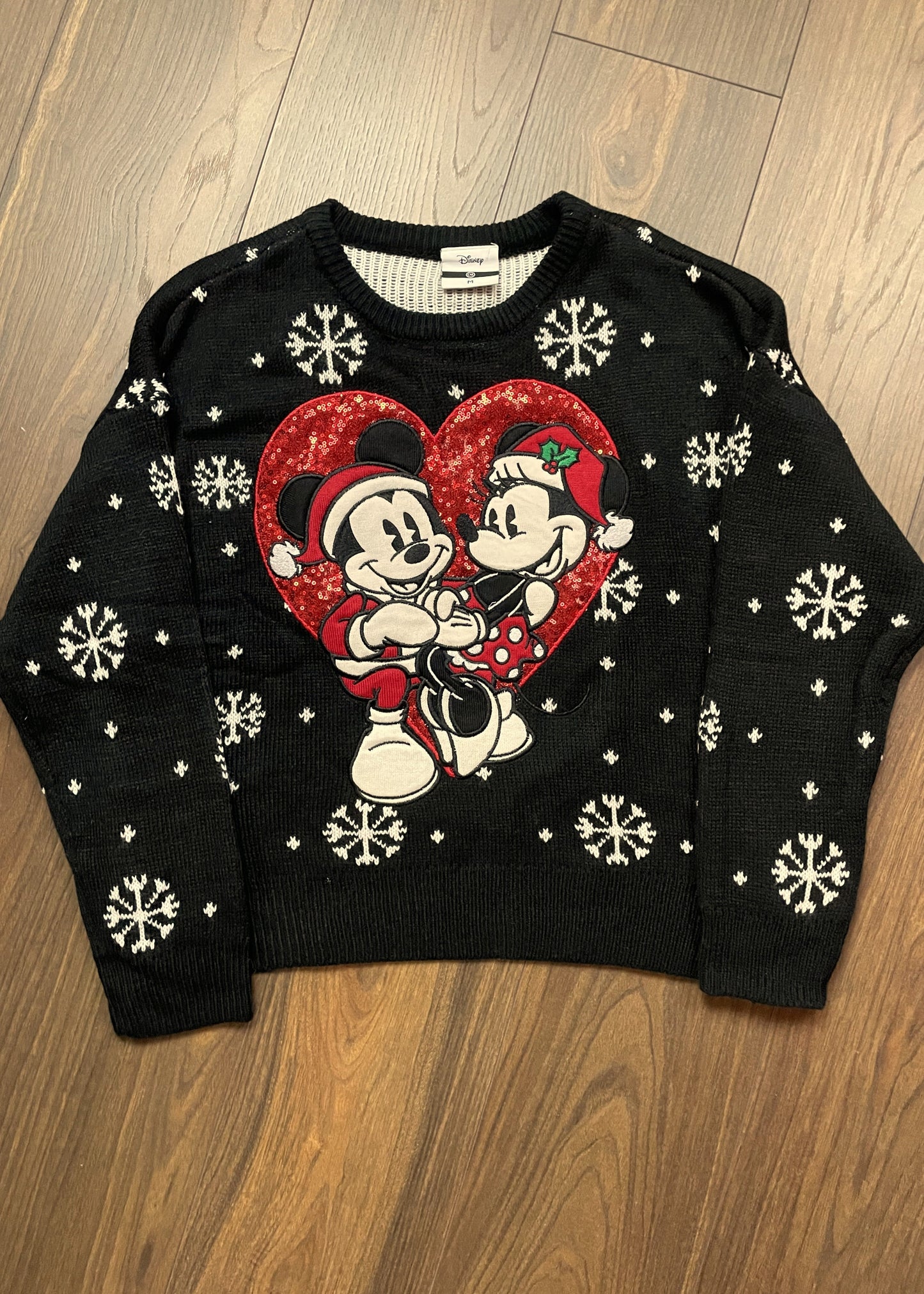 υγεννιάτικη, Γυναικεία Πλεκτή Μπλούζα/Πουλόβερ MICKEY MOUSE DISNEY σε Μαύρο Χρώμα (Άνετο M