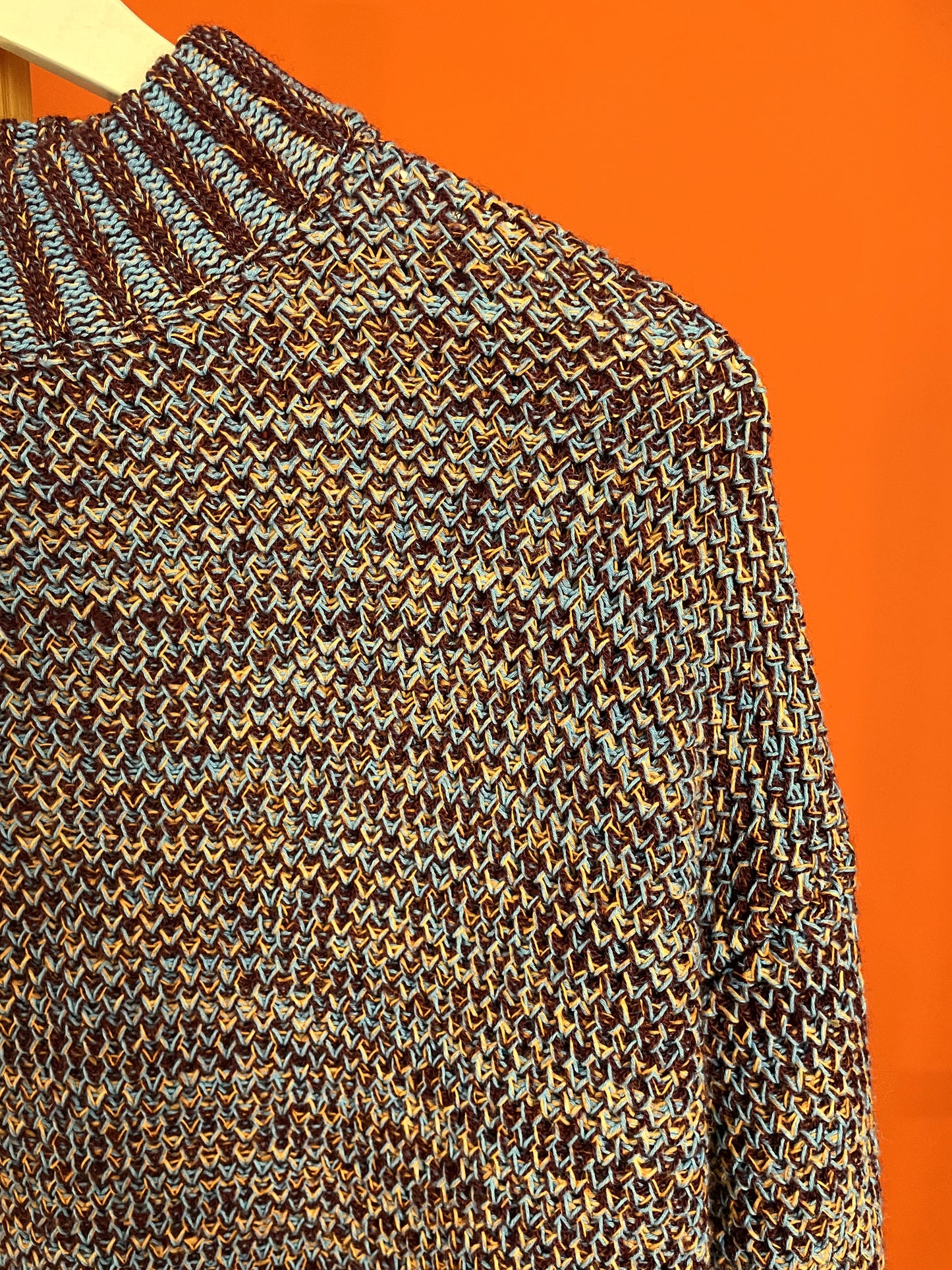 Victoria Bechkam's, Γυναικεία Πλεκτή Μπλούζα/ Πουλόβερ από Μαλλί και Βαμβάκι σε Ζεστά χρώματα (Άνετο S))