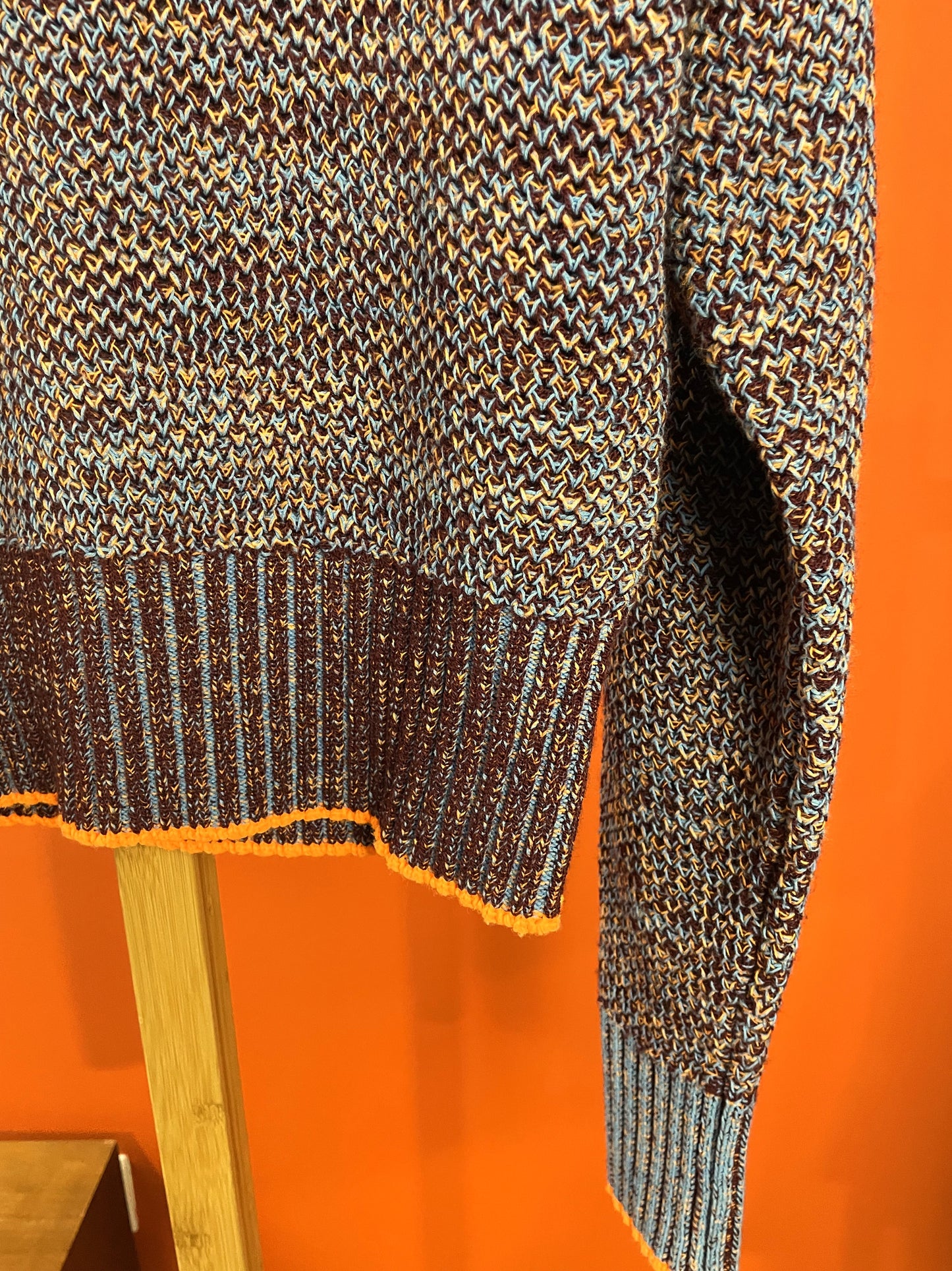 Victoria Bechkam's, Γυναικεία Πλεκτή Μπλούζα/ Πουλόβερ από Μαλλί και Βαμβάκι σε Ζεστά χρώματα (Άνετο S))