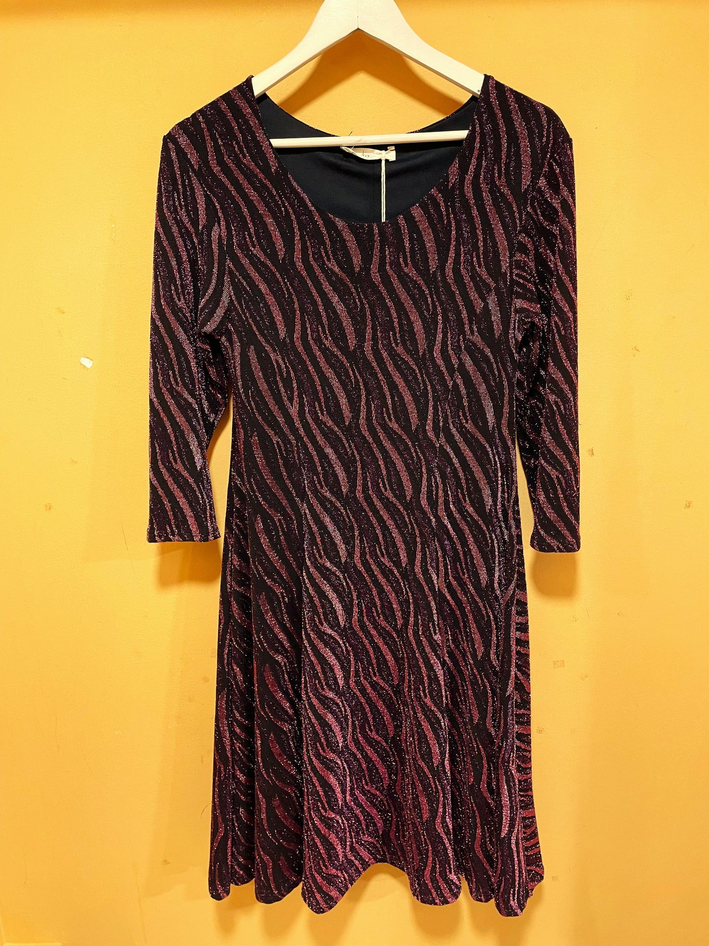 Stock, Lurex Φόρεμα JOY'S PARIS σε Μαύρο - Μωβ χρώμα (S/M)