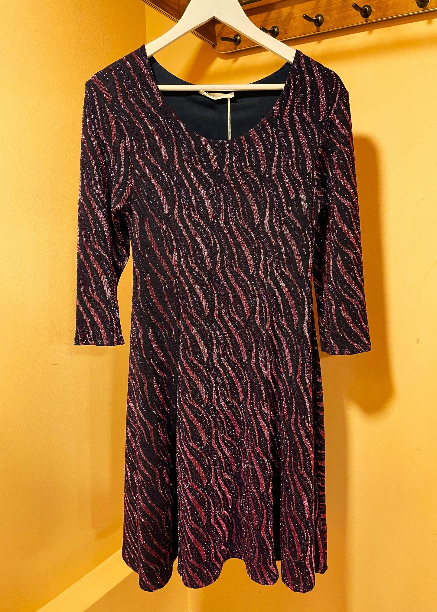 Stock, Lurex Φόρεμα JOY'S PARIS σε Μαύρο - Μωβ χρώμα