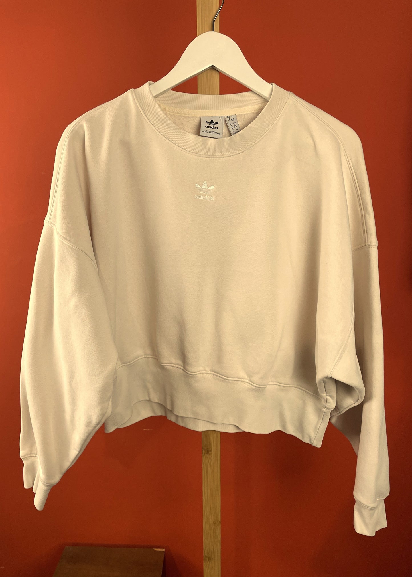 Oversized Γυναικεία Φούτερ Μπλούζα ADIDAS σε Nude χρώμα