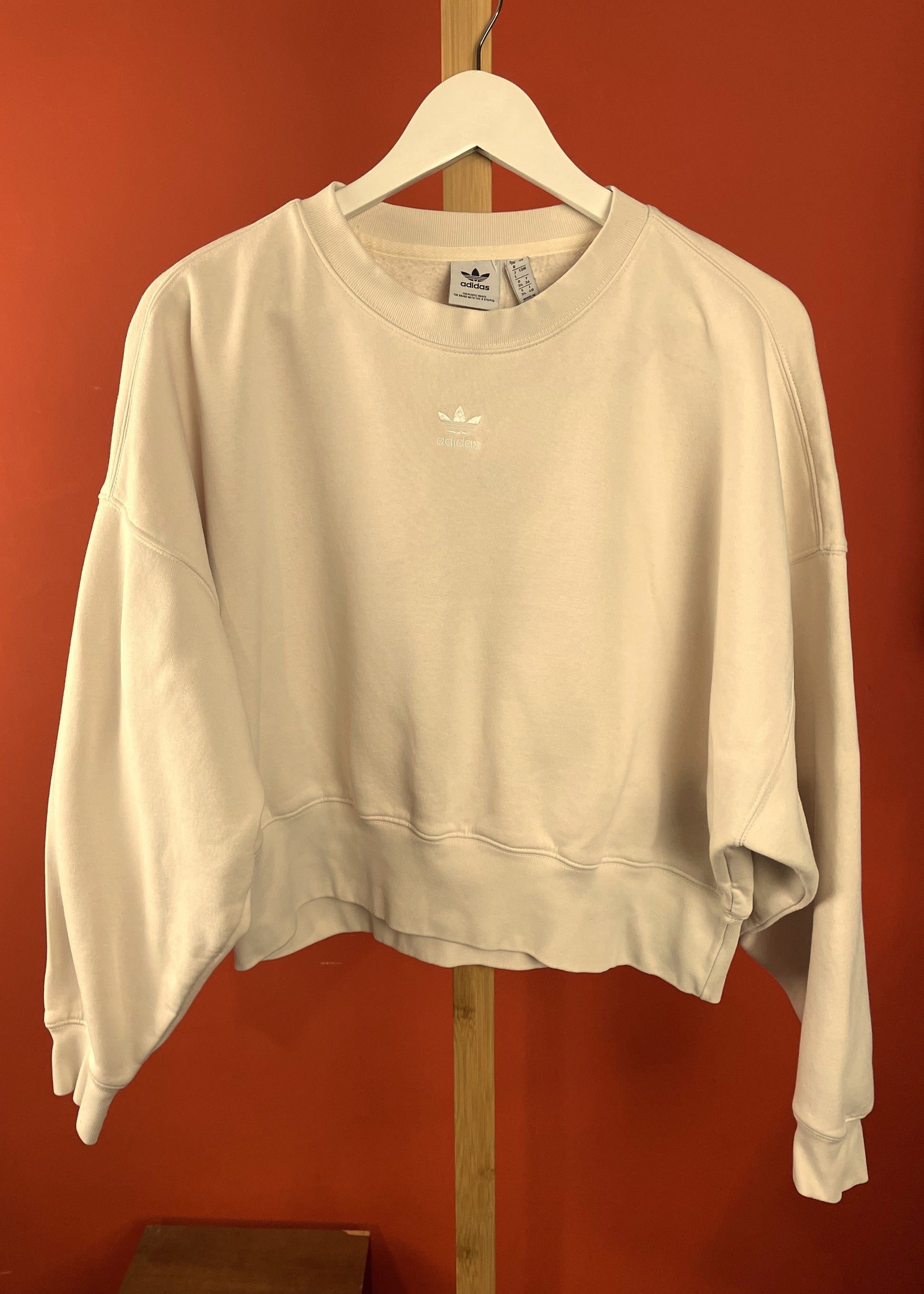 Oversized Γυναικεία Φούτερ Μπλούζα ADIDAS σε Nude χρώμα