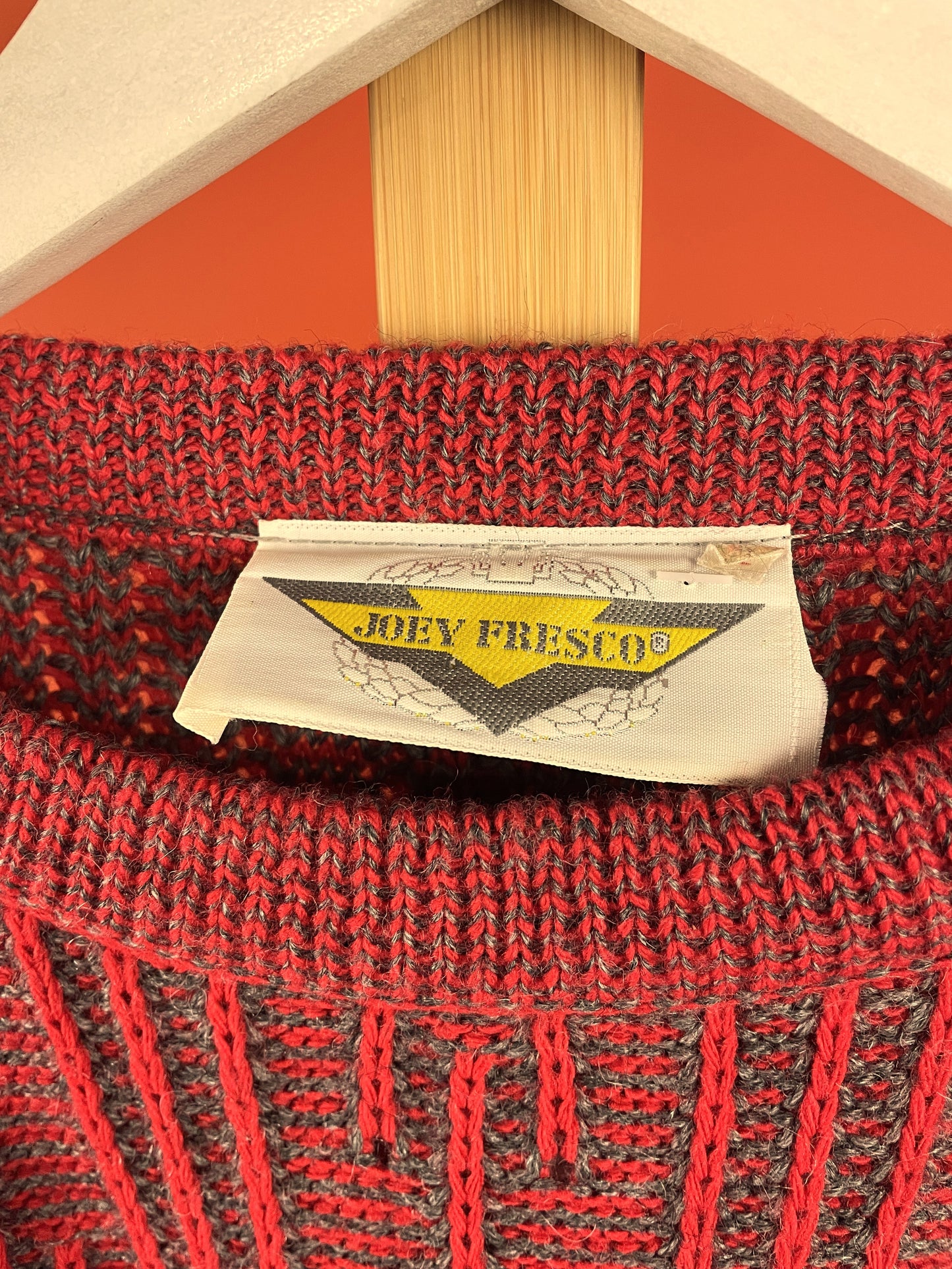 Unisex, Vintage Πλεκτή Μπλούζα / Πουλόβερ JOEY FRESCO σε Κεραμιδί χρώμα (Γυναίκα : XL / Ανδρικό L)