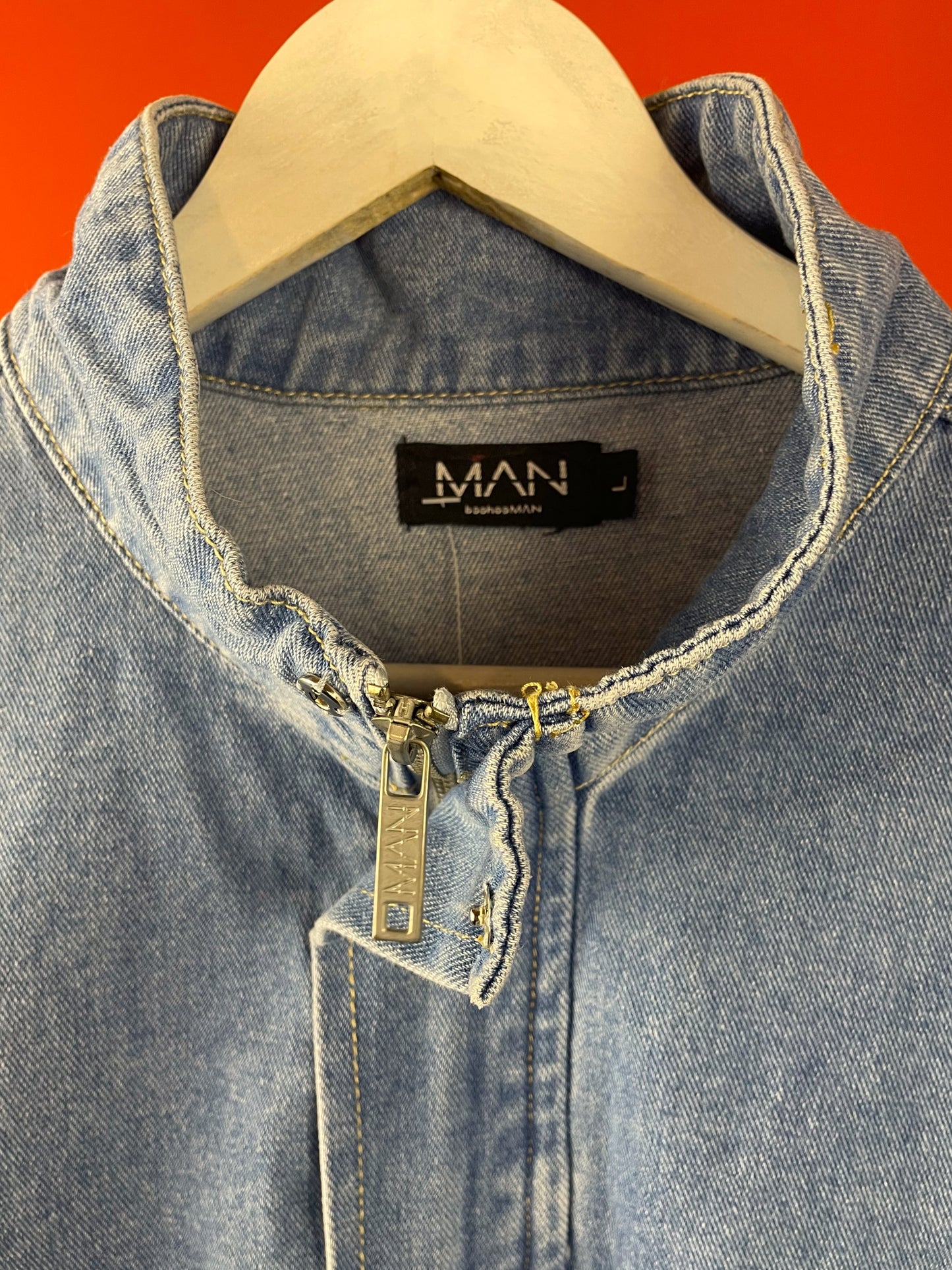 Ανδρικό, Τζιν Τοπ MAN  σε Σιέλ χρώμα (Oversized L - Καλύπτει άνετα μέχρι και XL)
