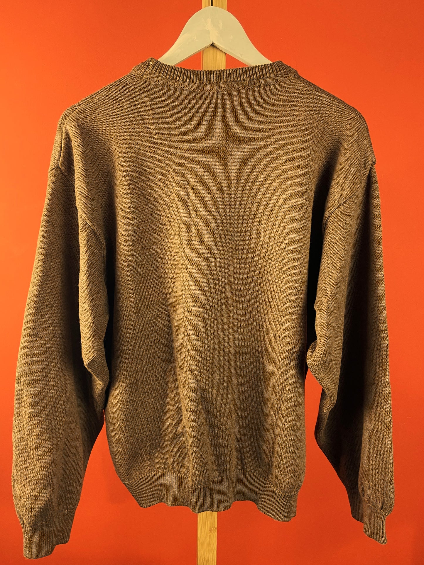 Vintage, Πλεκτή Ανδρική Μπλούζα / Πουλόβερ LARUSSO σε Καφέ χρώμα (Άνετο M/L)