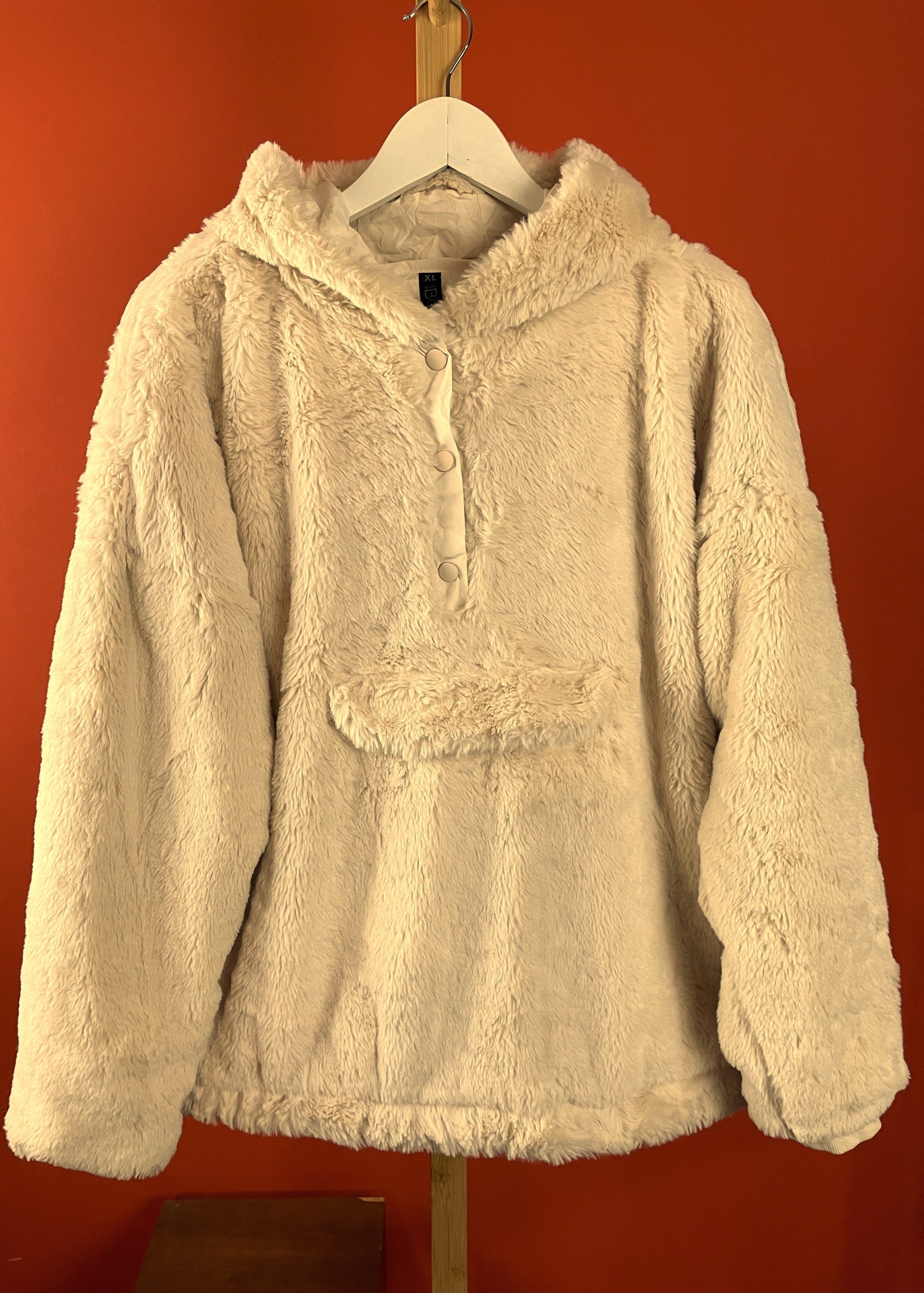 Stock, Γυναικεία Γούνινη Μπλούζα / Τζάκετ BODY σε Μπεζ χρώμα (XL)