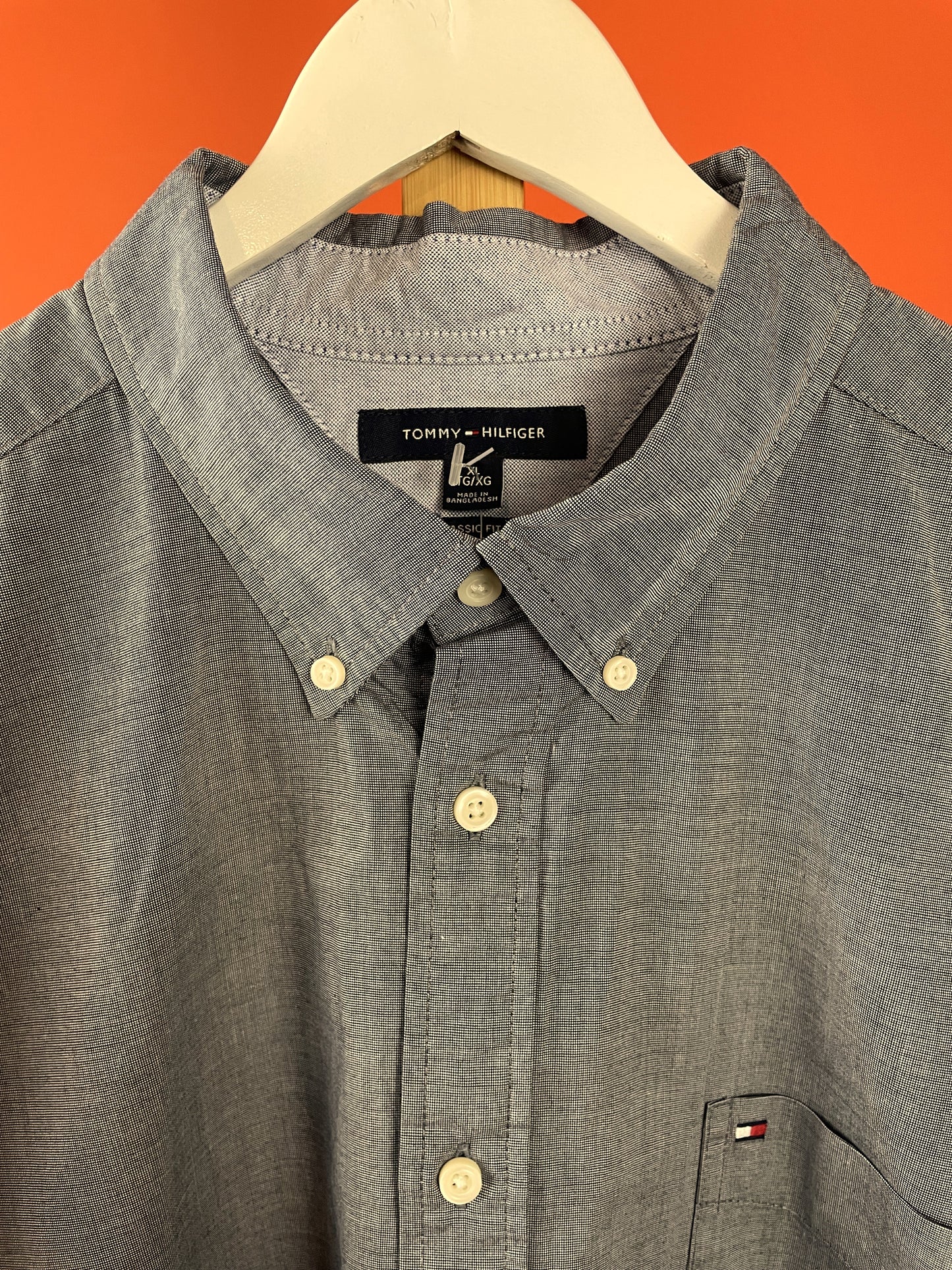 Ανδρικό Πουκάμισο TOMMY HILFIGER σε Γκρι - Σιέλ χρώμα (XL)