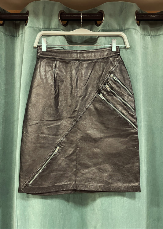 Vintage, Δερμάτινη Φούστα CLOCK HOUSE σε Μαύρο χρώμα (XS)