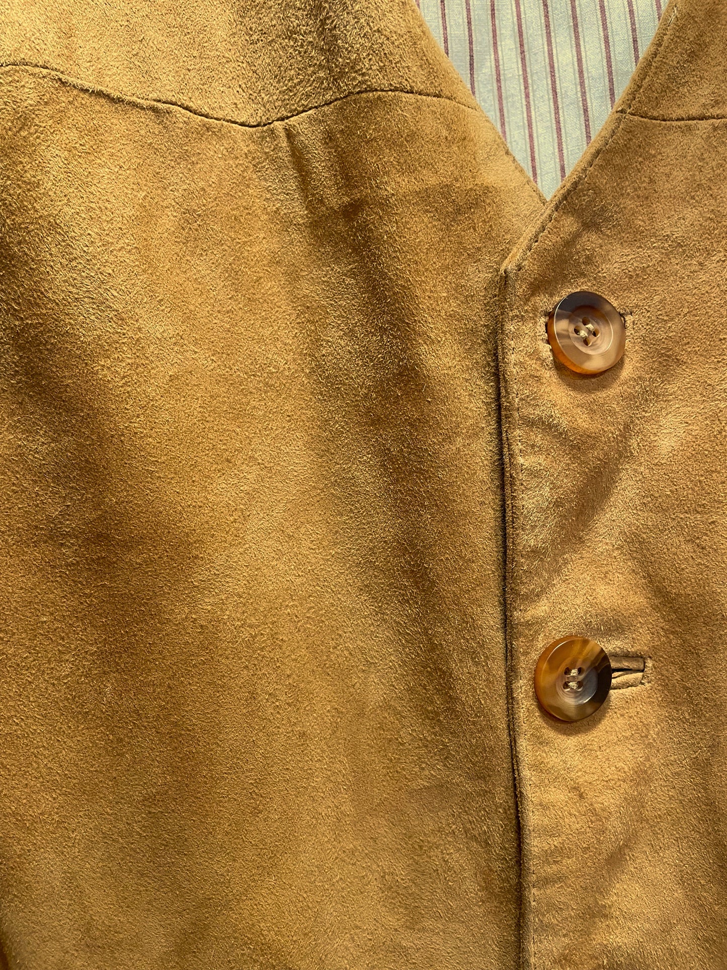 Vintage, Δερμάτινο Aνδρικό Γιλέκο BARISAL σε Καφέ Ανοιχτό Χρώμα (L/XL)