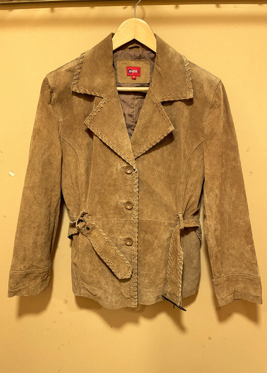 Vintage, Δερμάτινο Γυναικείο Τζάκετ OUTFIT σε Καφέ χρώμα (Medium)