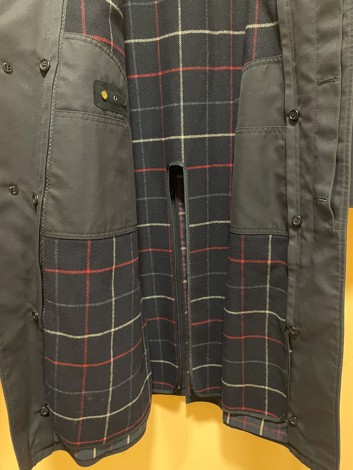 Vintage, Ανδρική Καμπαρντίνα WERTHER με Μάλλινη αποσπώμενη επένδυση σε Σκούρο Μπλε Χρώμα (54R - 2XL)