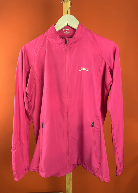 Αθλητικό, ελαφρύ Γυναικείο Τζάκετ ASICS σε Φούξια χρώμα (Εφαρμοστό L)