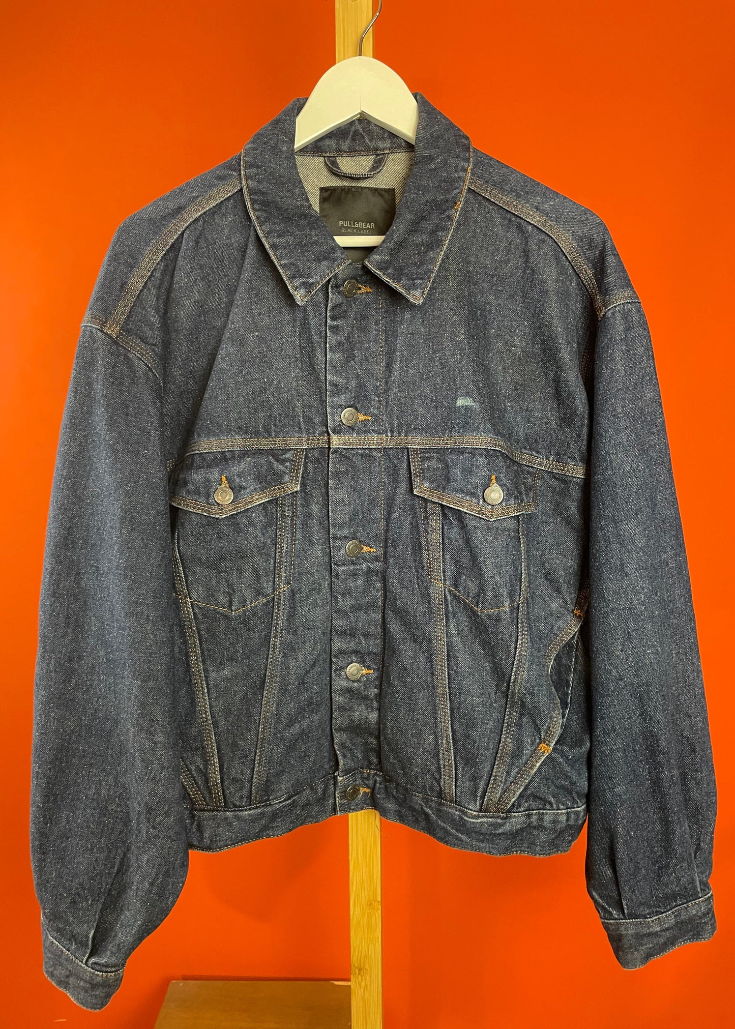 Ανδρικό Τζιν Τζάκετ PULL & BEAR σε Σκούρο Μπλε Denim (Άνετο Medium)