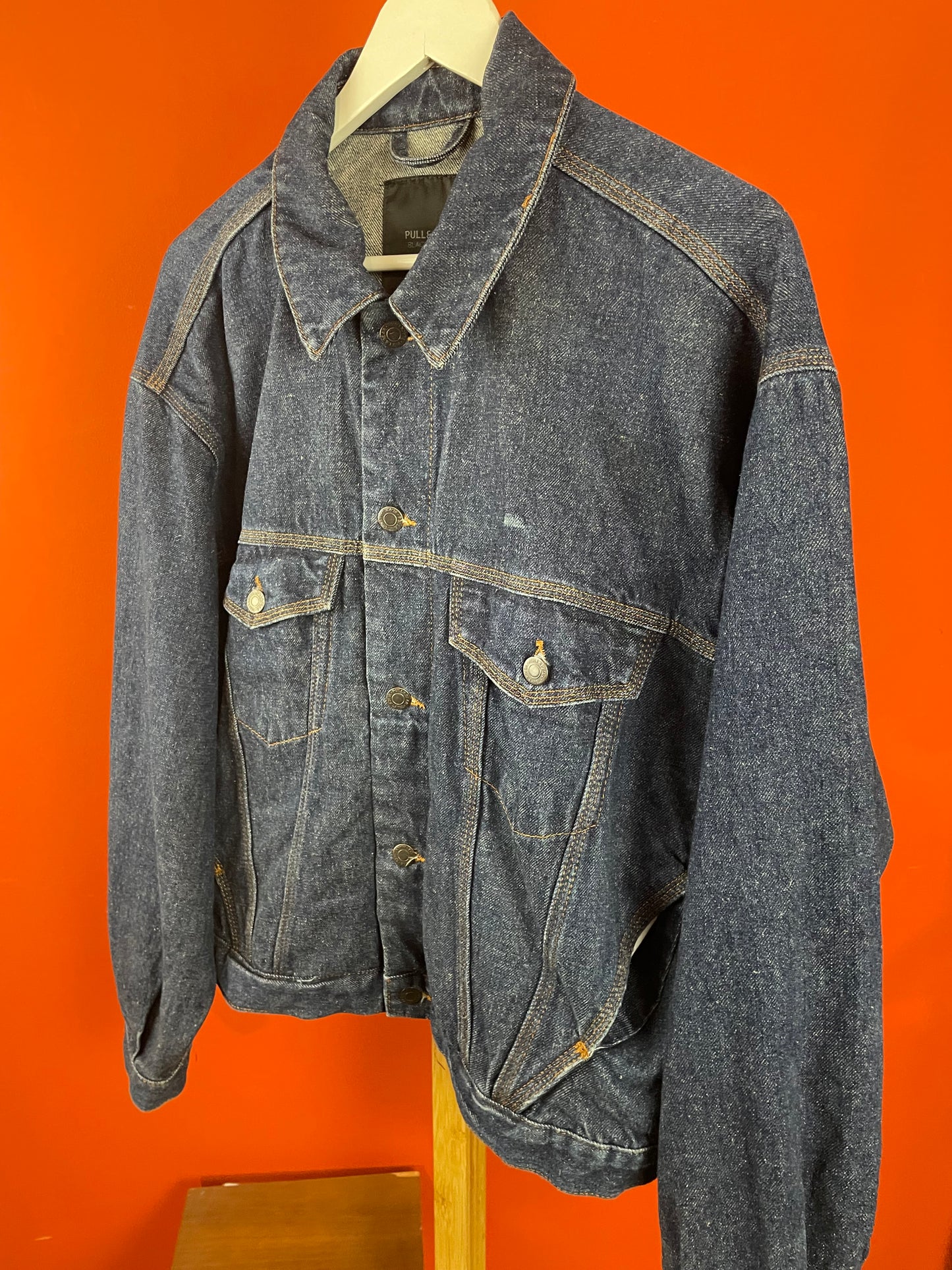 Ανδρικό Τζιν Τζάκετ PULL & BEAR σε Σκούρο Μπλε Denim (Άνετο Medium)