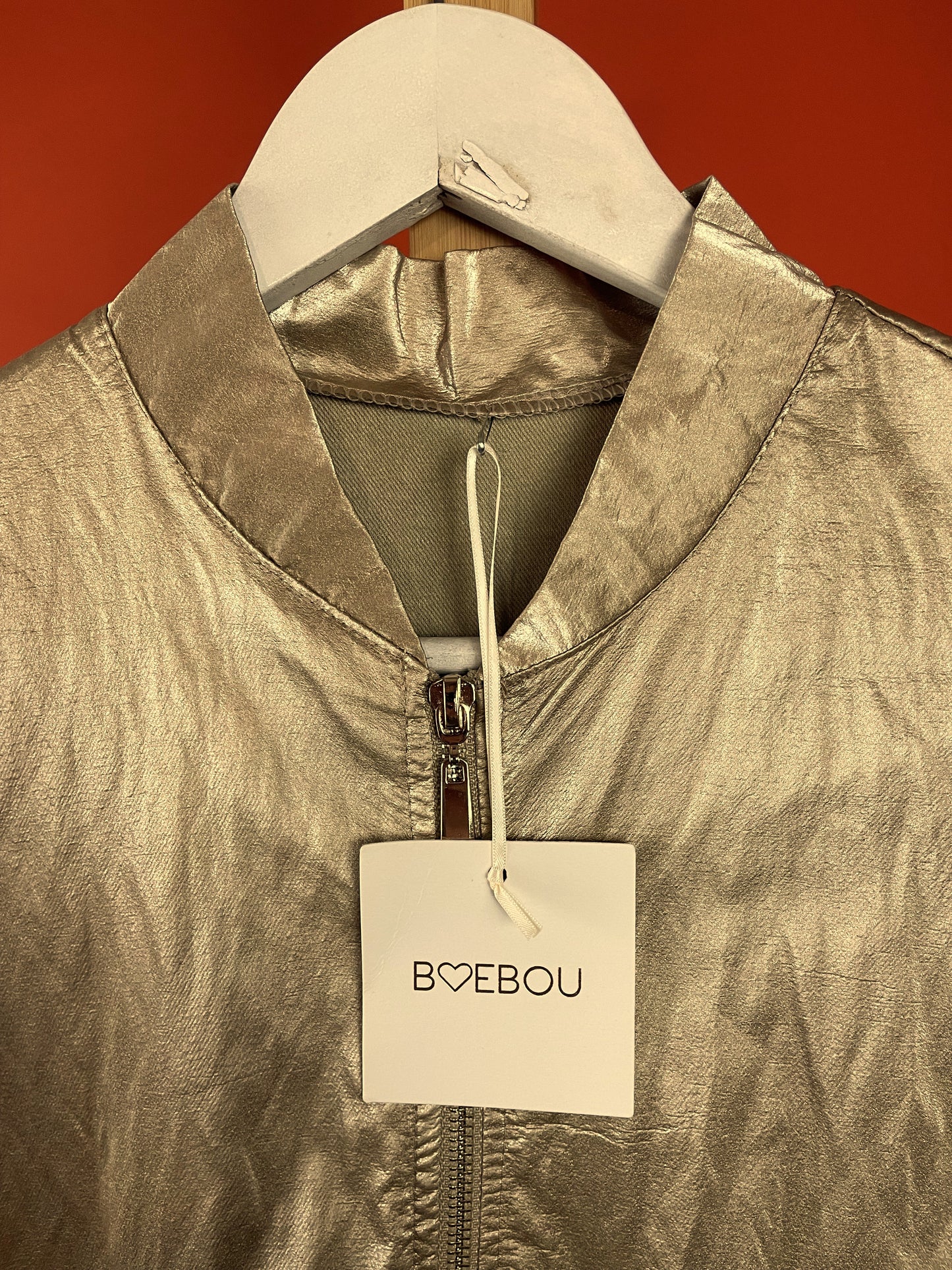 Stock, Oversized Γυναικείο Τζάκετ B EBOU σε Χρυσό χρώμα (L/XL)