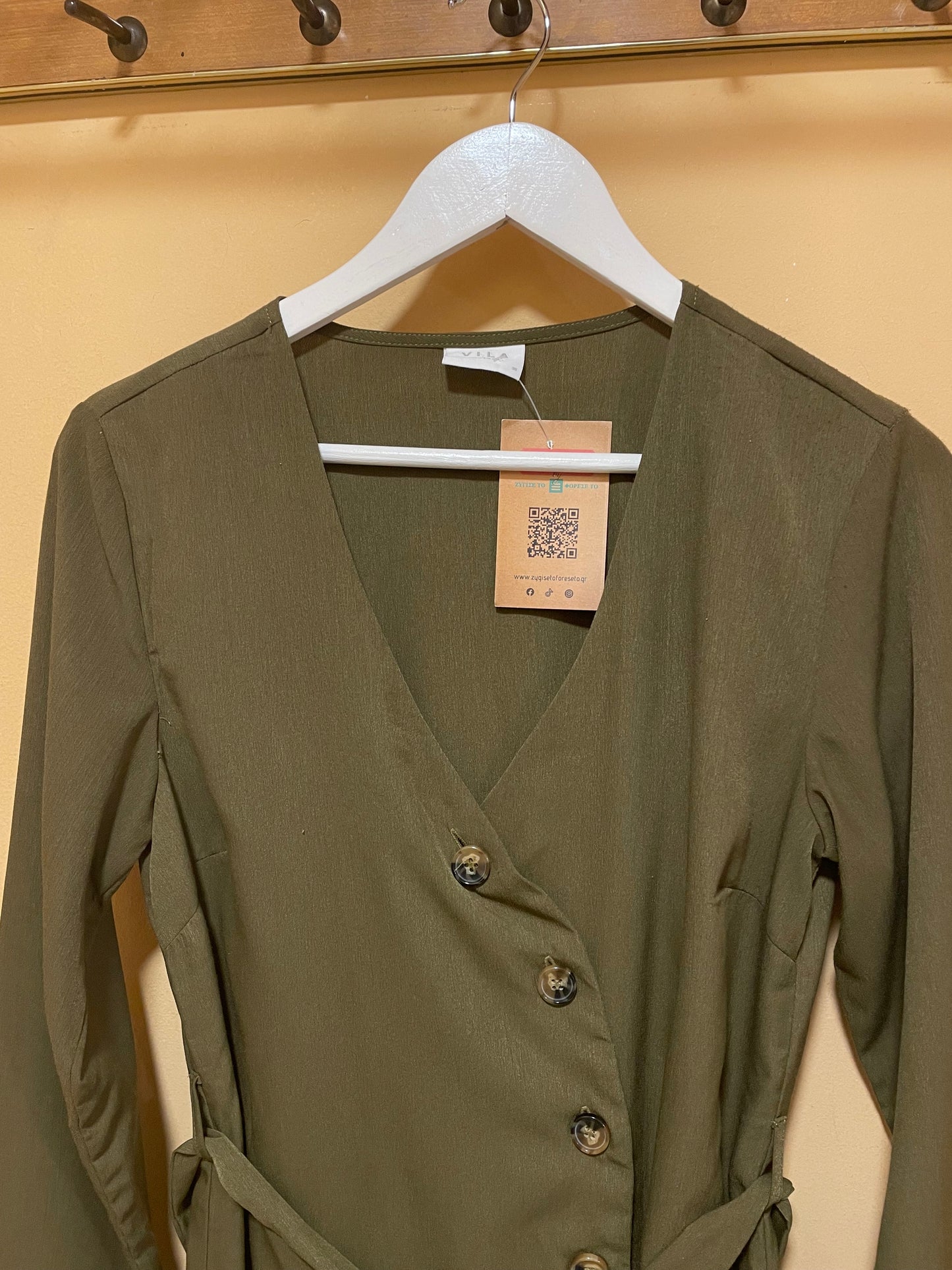 Outlet Φόρεμα / Σεμιζιέ VILA σε Χακί χρώμα (Μ - 38(EUR))