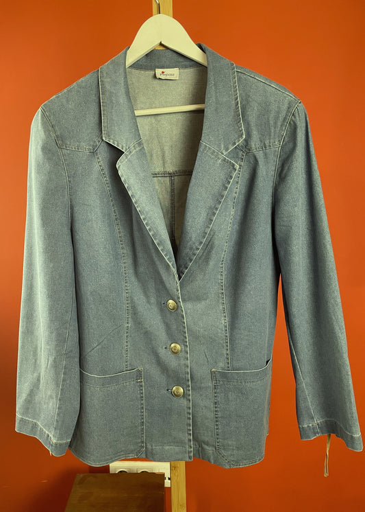 Vintage, Τζιν Γυναικείο Σακάκι VERPASS σε Σιέλ χρώμα (Large -44)
