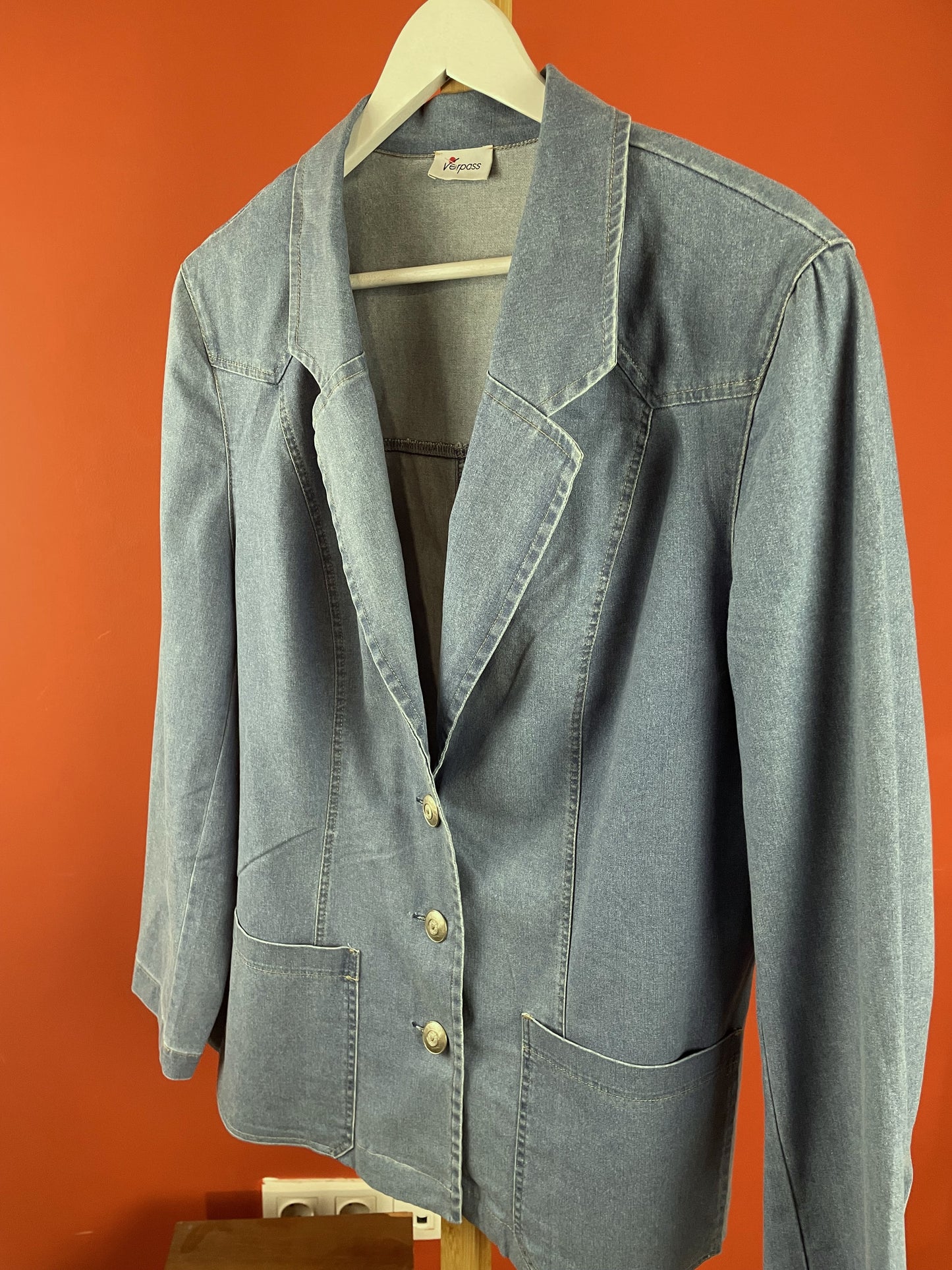 Vintage, Τζιν Γυναικείο Σακάκι VERPASS σε Σιέλ χρώμα (Large -44)