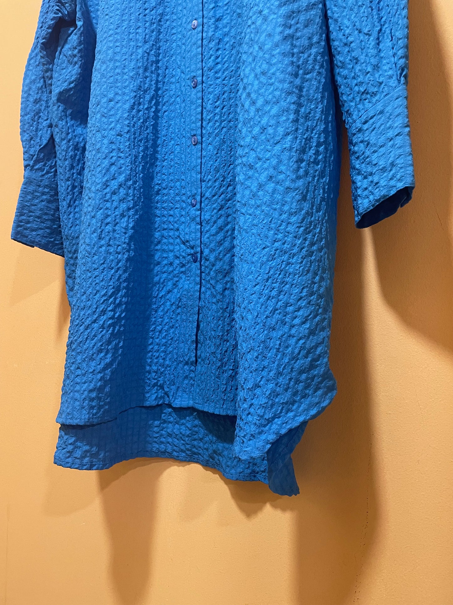 Outlet, Oversized Γυναικείο Πουκάμισο VILA σε Μπλε χρώμα (Καλύπτει μέχρι και L)