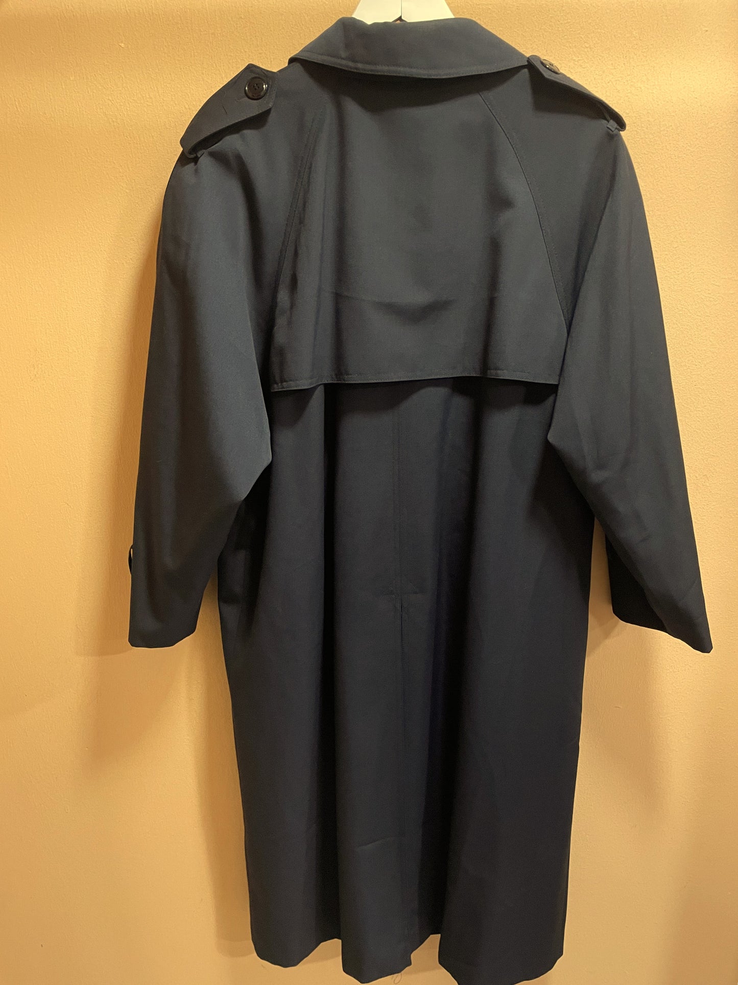 Vintage, Wool Blended Γυναικεία Καπαρντίνα σε Blue Black χρώμα (XL - 44)