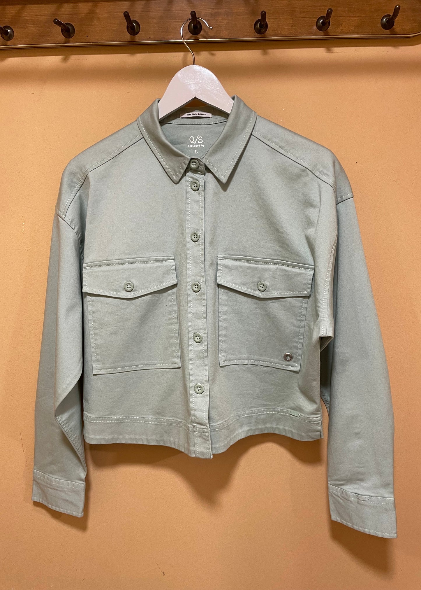 Stock, Ελαφρύ Γυναικείο Τζάκετ Q/S στο χρώμα της Μέντας (Large)