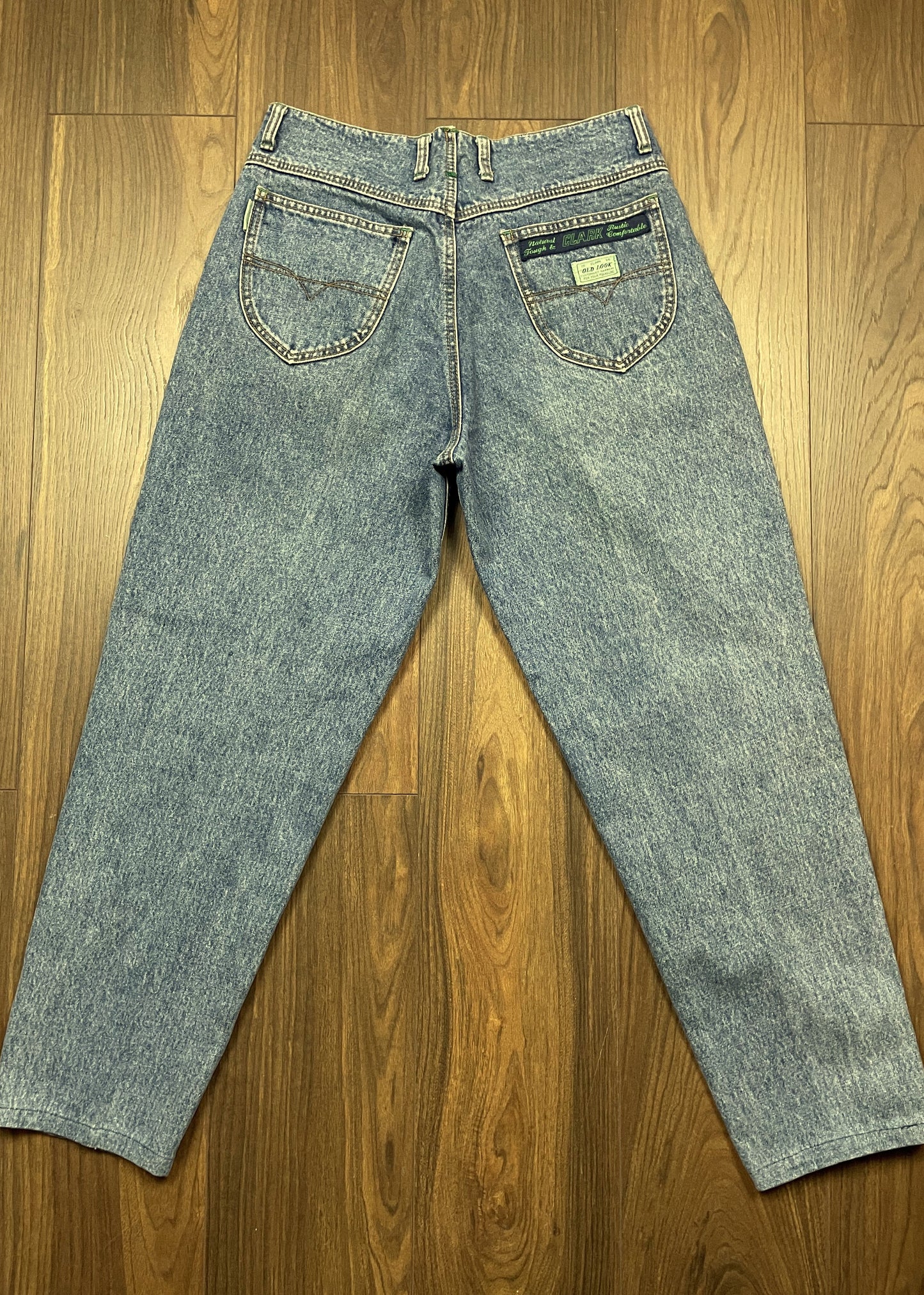 Vintage, Γυναικείο Τζιν Παντελόνι CLARK Old Look σε Σιέλ Denim (No 32-Medium)