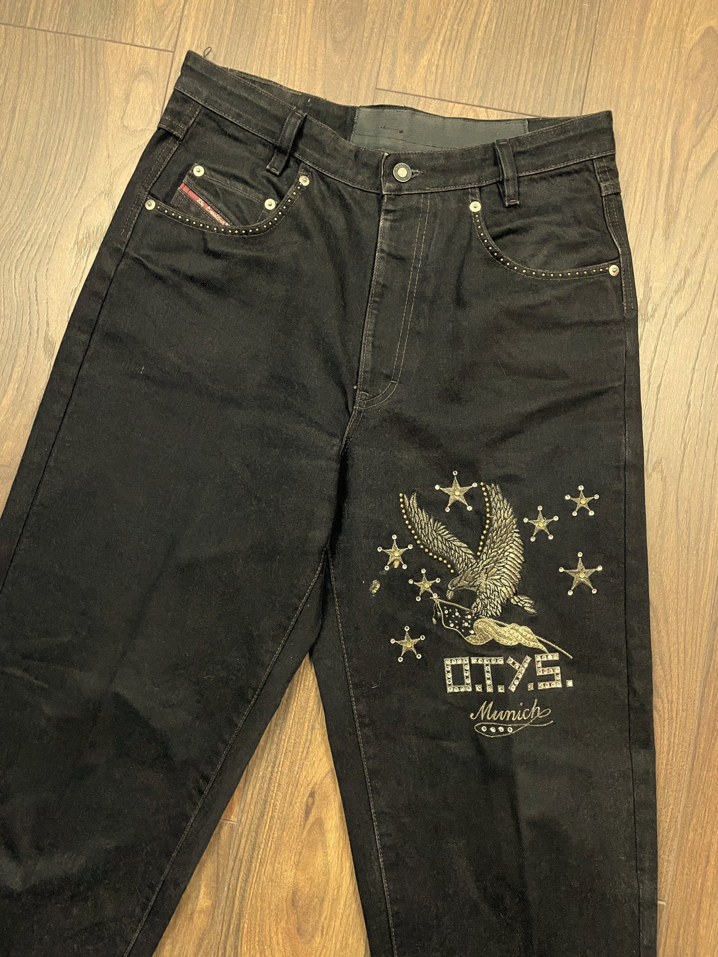 UNIQUE ITEM: Vintage, Γυναικείο Τζιν Παντελόνι OTYS Munich σε Μαύρο Denim (Άνετο M)