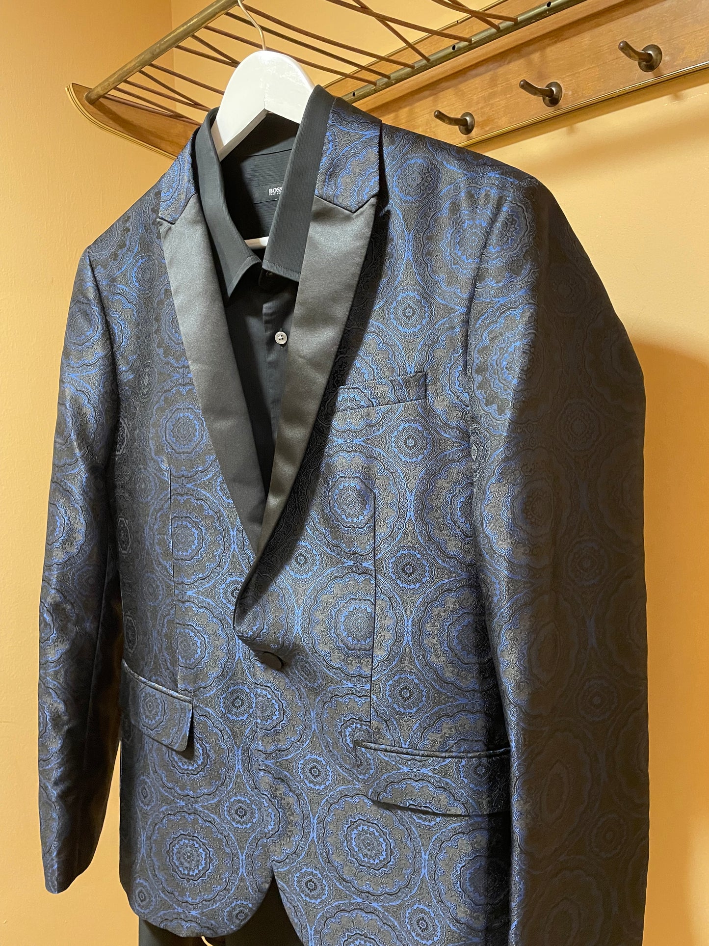 Vintage Style Ανδρικό Σακάκι H&M σε Σκούρο Μπλε - Μαύρο χρώμα (Small-50)